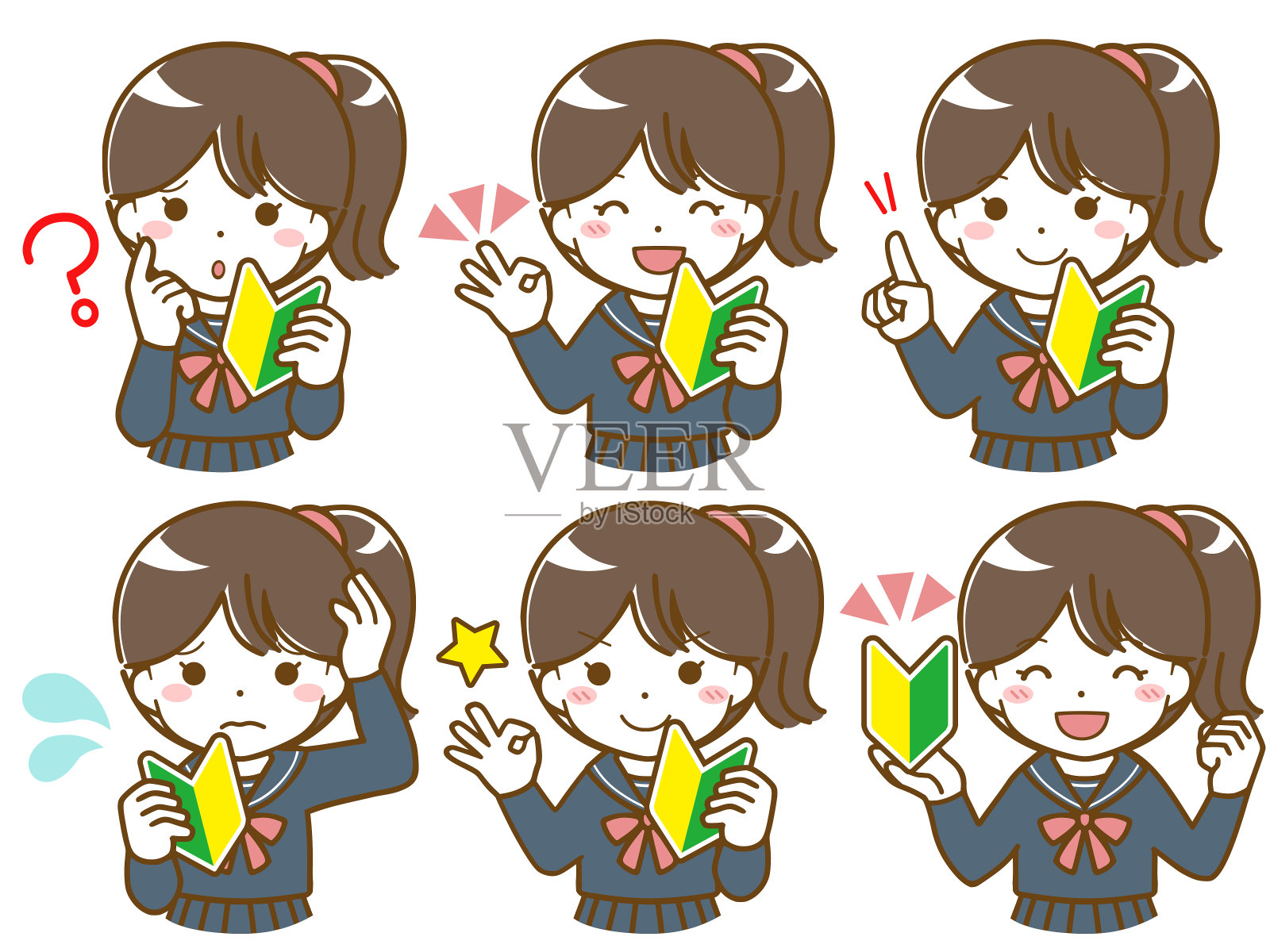 女生们第一次尝试插画图片素材