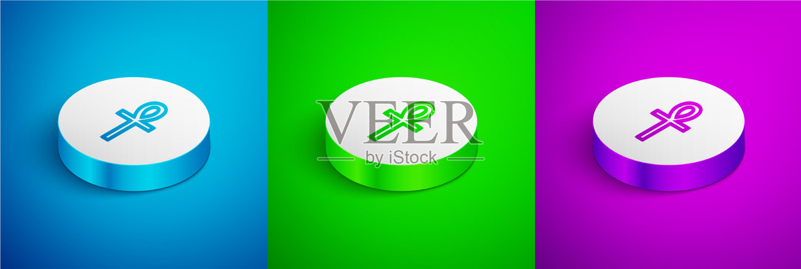 等距线十字十字图标孤立在蓝色图标素材