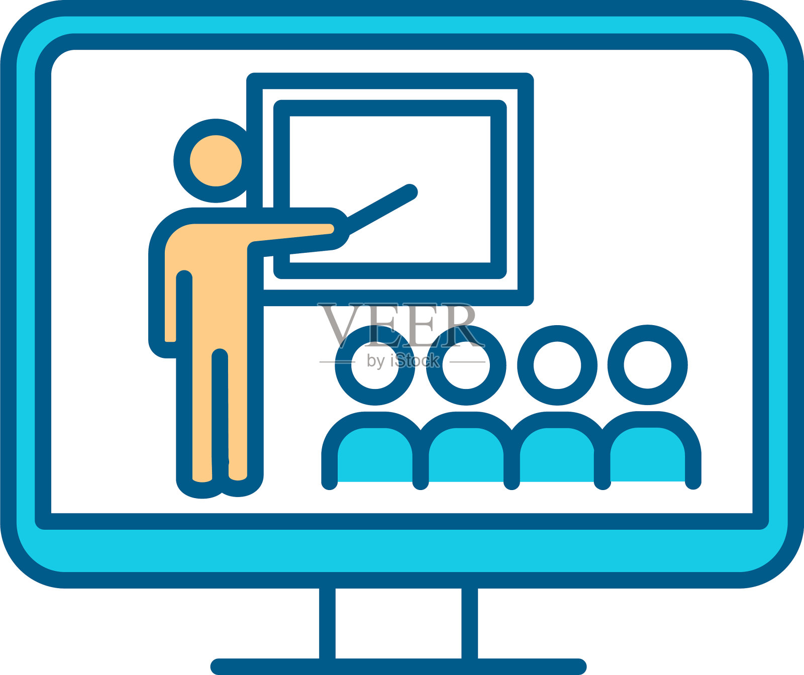 教育电视RGB彩色图标设计元素图片