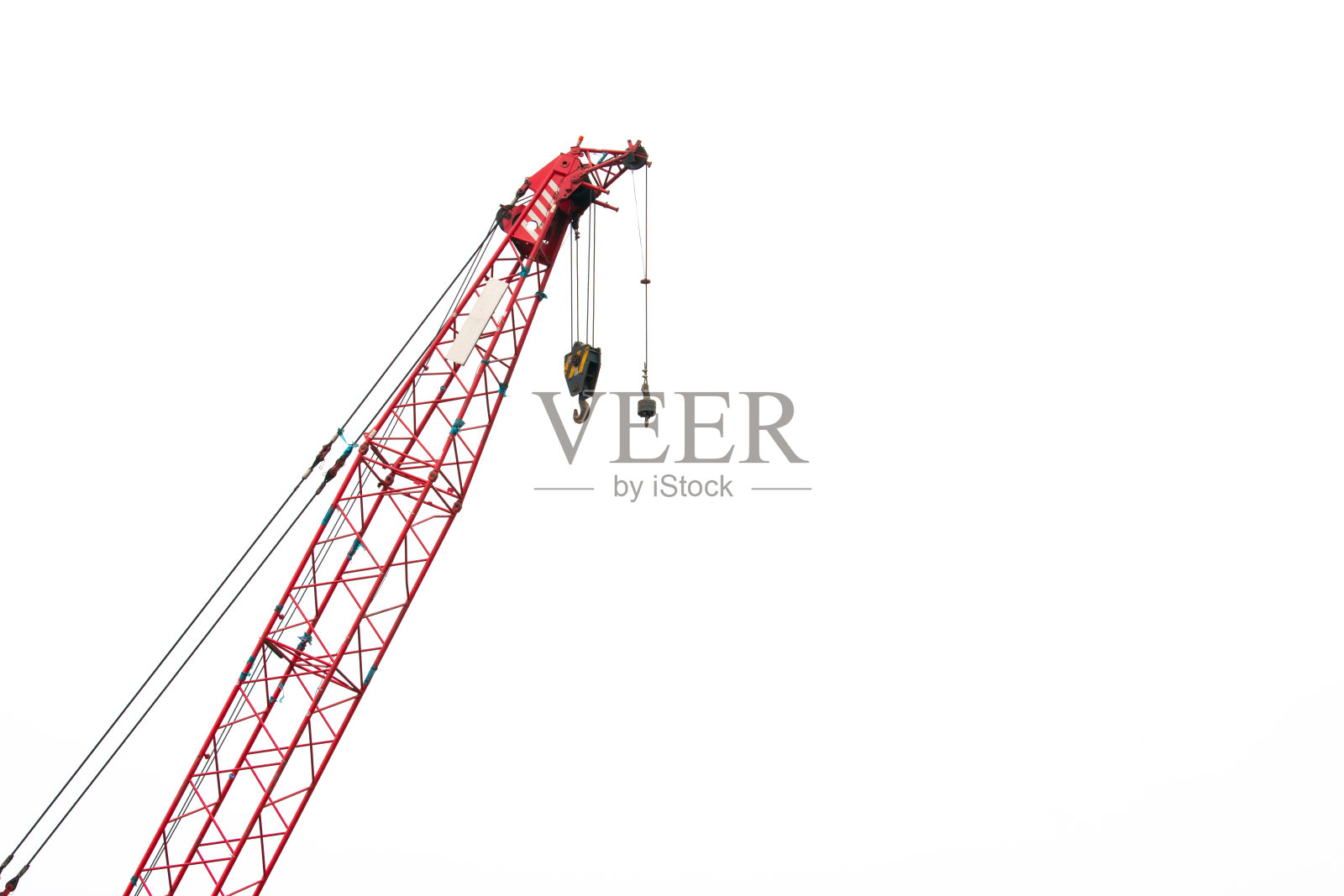 工地上红色起重机的特写镜头照片摄影图片