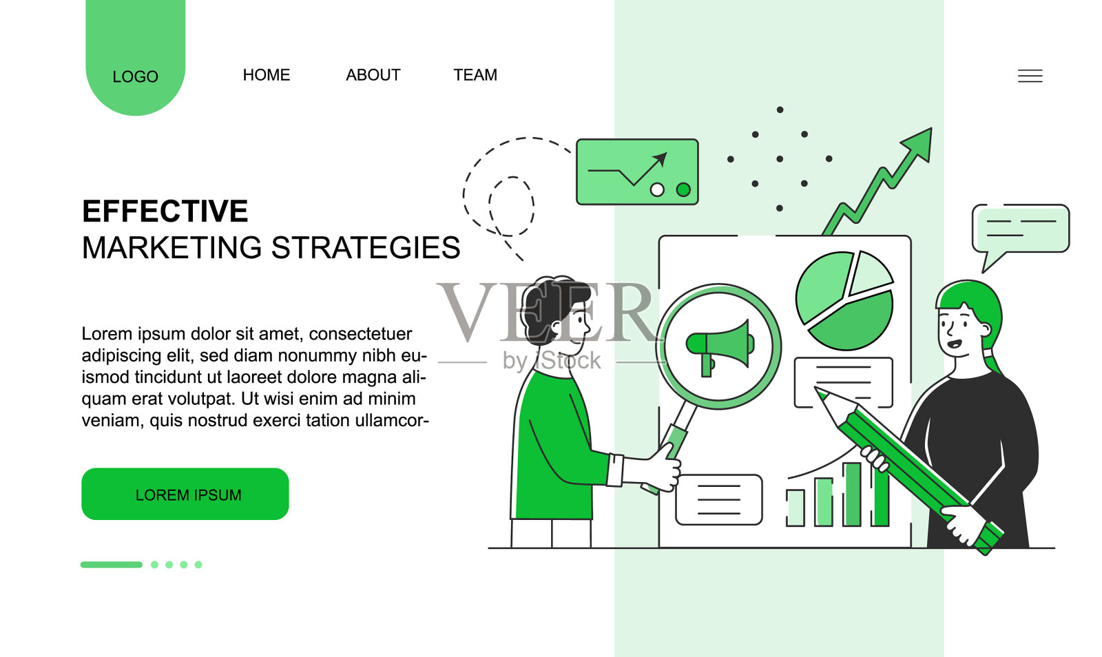 年轻的男性和女性角色插画图片素材