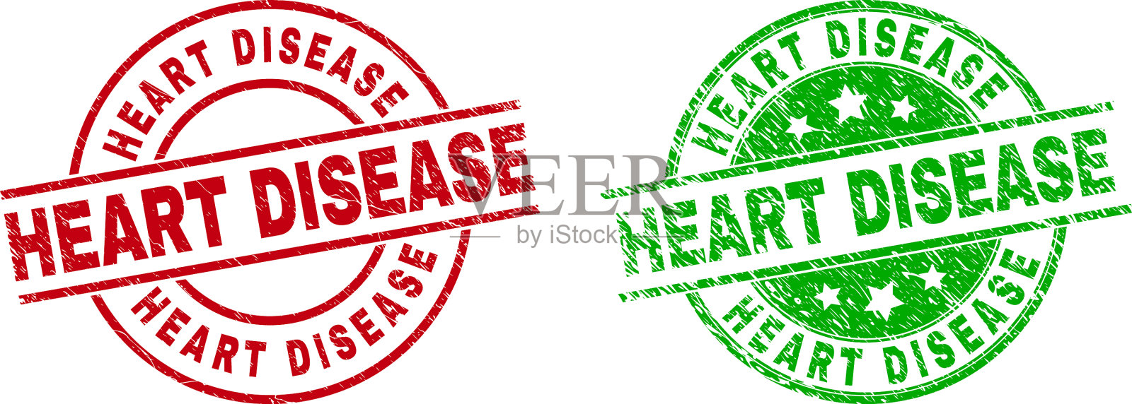 心脏病圆形密封腐蚀样式插画图片素材