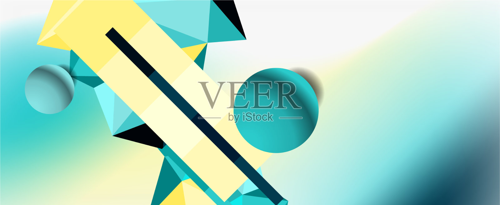 新潮的3d几何构图设计模板插画图片素材