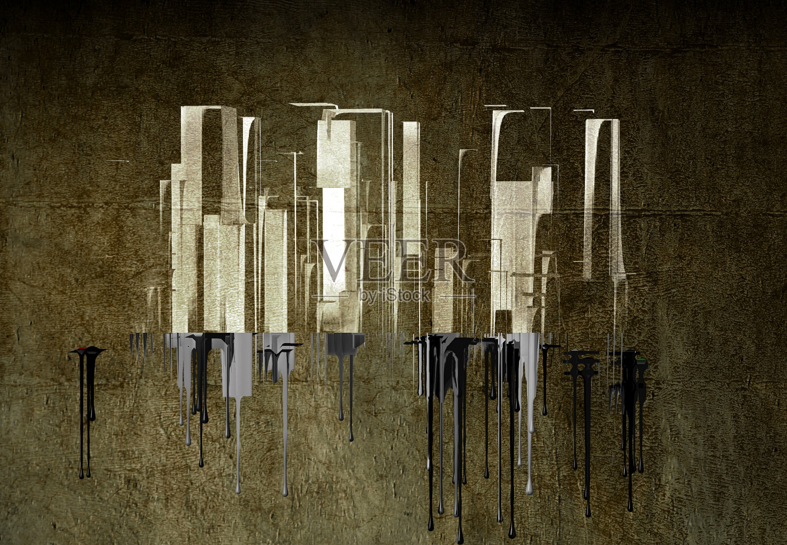 20世纪50年代风格的抽象城市照片摄影图片