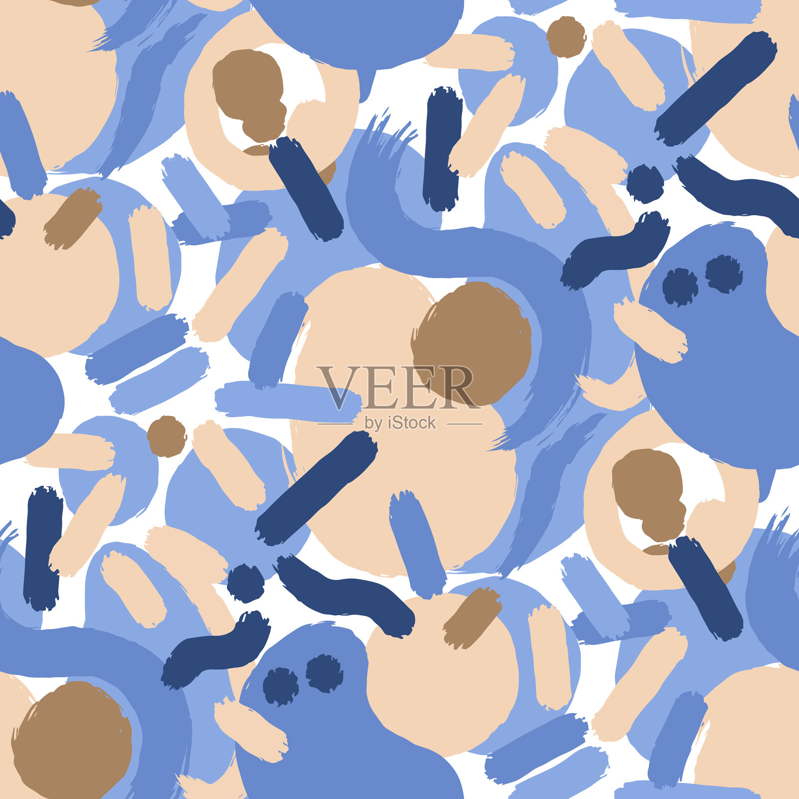 抽象的圆形几何无缝图案插画图片素材