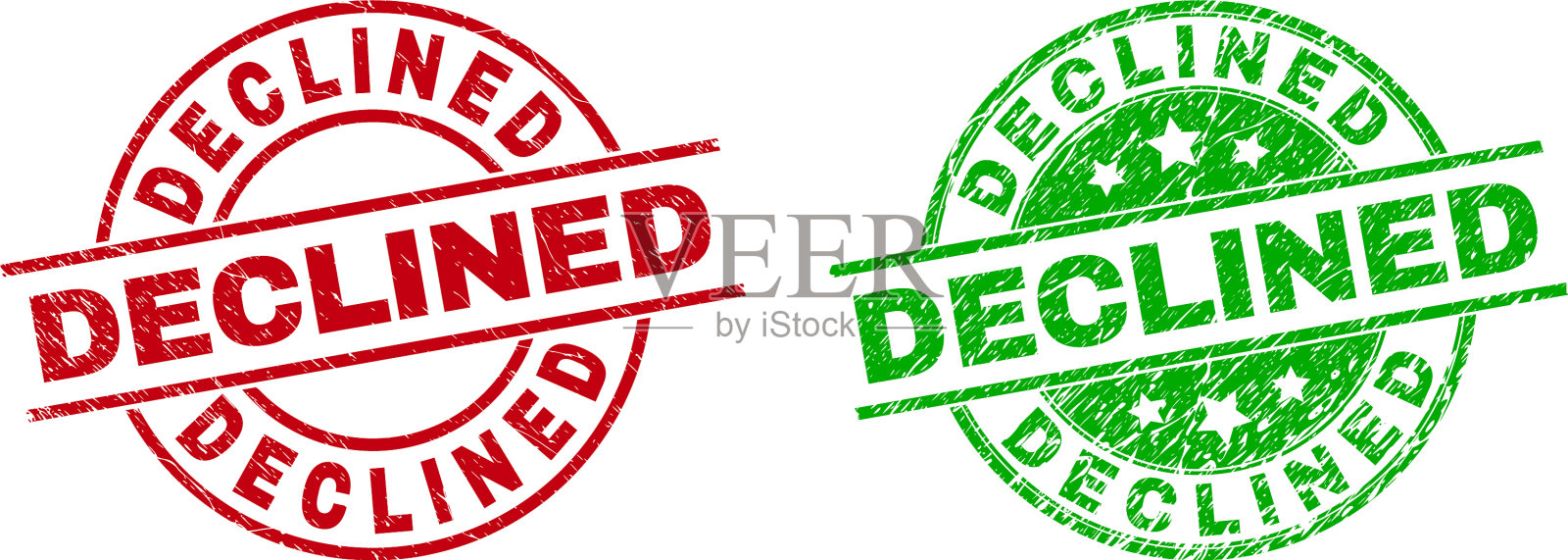 谢绝使用垃圾风格的圆形邮票插画图片素材