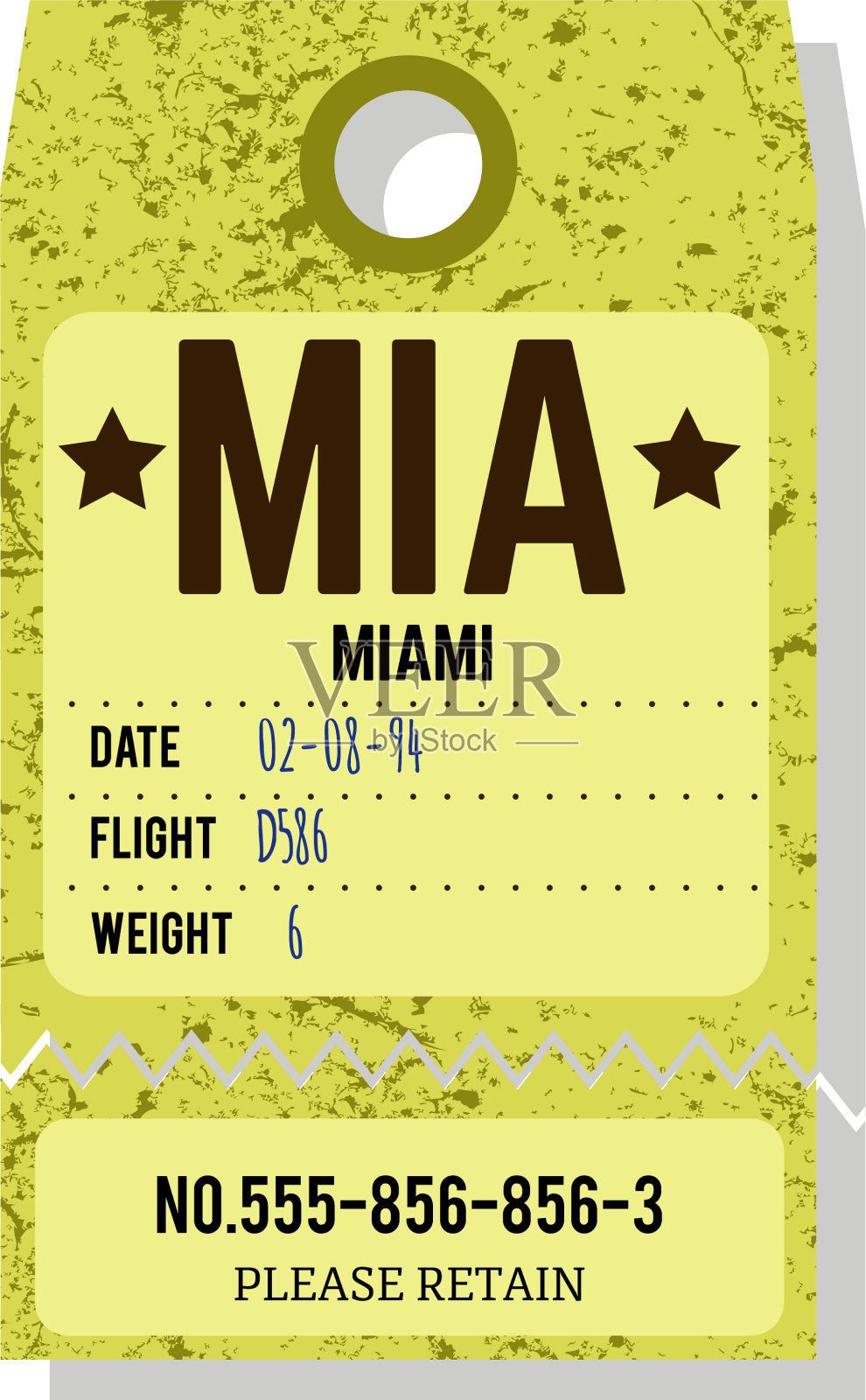 老式行李牌、行李票或票插画图片素材