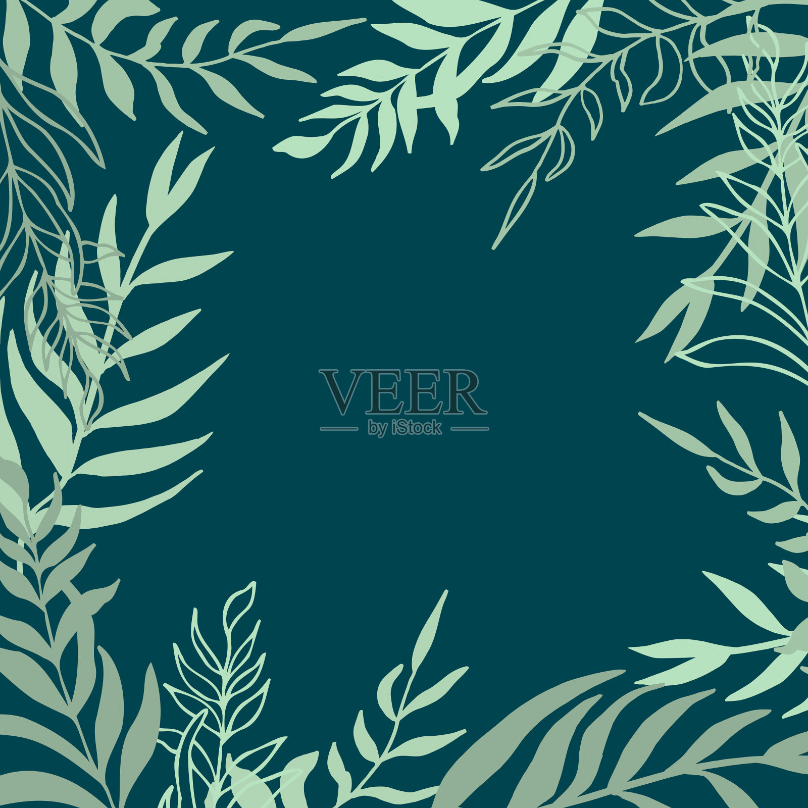 夏季热带矢量设计的卡片，海报或传单与异国情调的棕榈树叶插画图片素材