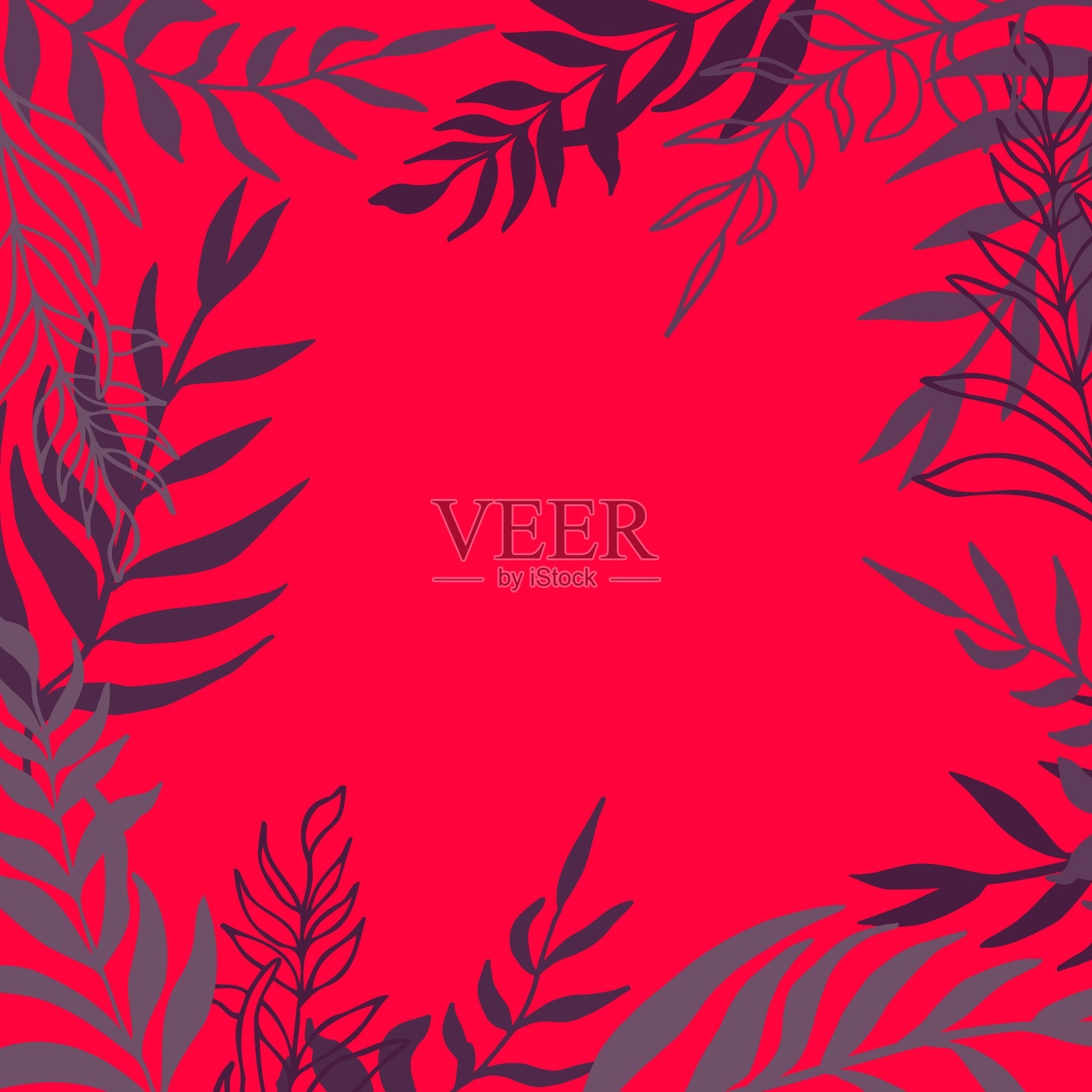 夏天热带矢量设计的卡片，海报或传单与异国情调的棕榈叶插画图片素材