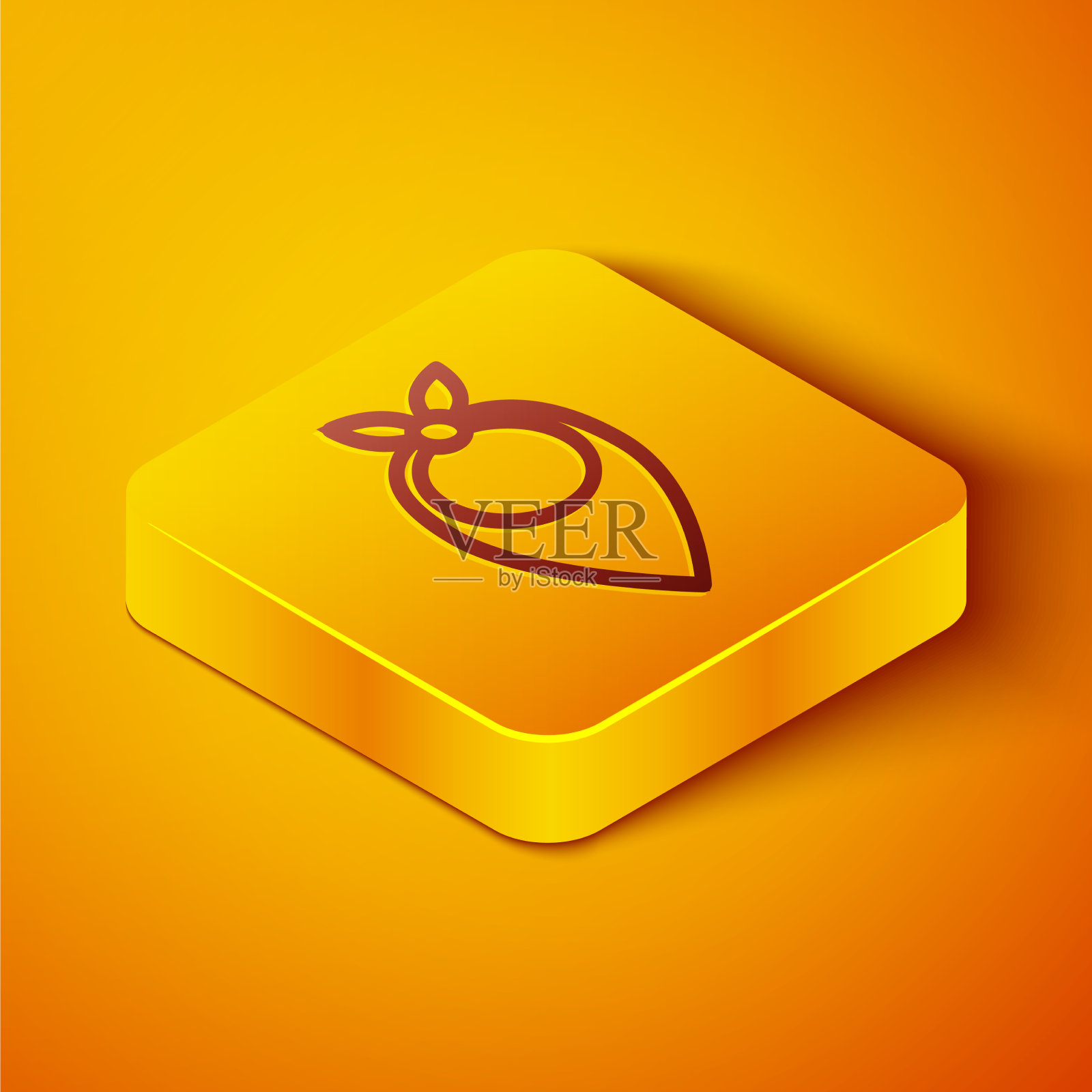 等距线牛仔头巾图标孤立上图标素材