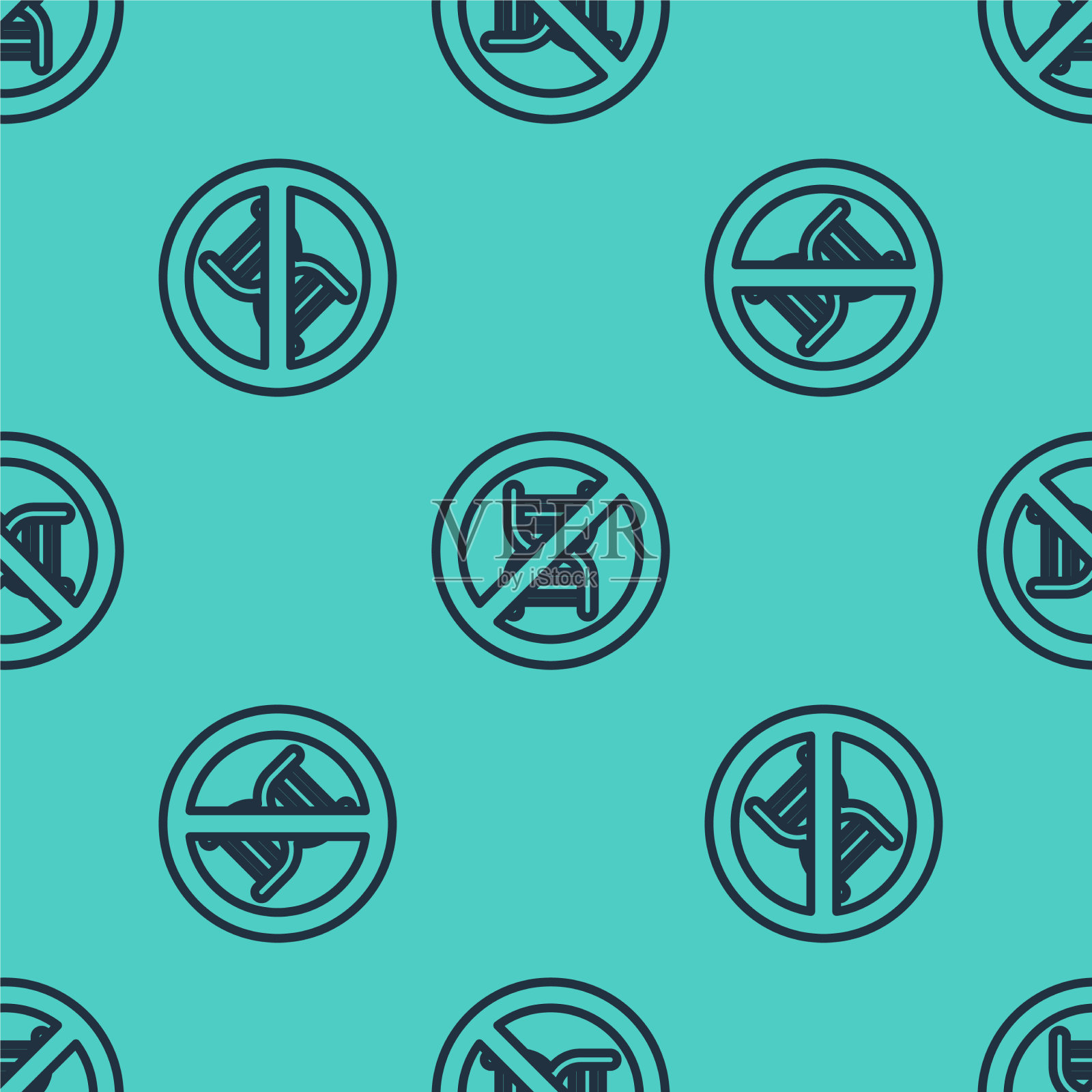 黑线停止gmo图标隔离无缝模式插画图片素材