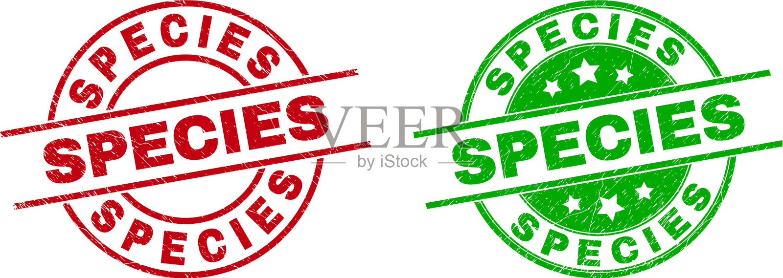 品种圆形印章与遇险风格插画图片素材