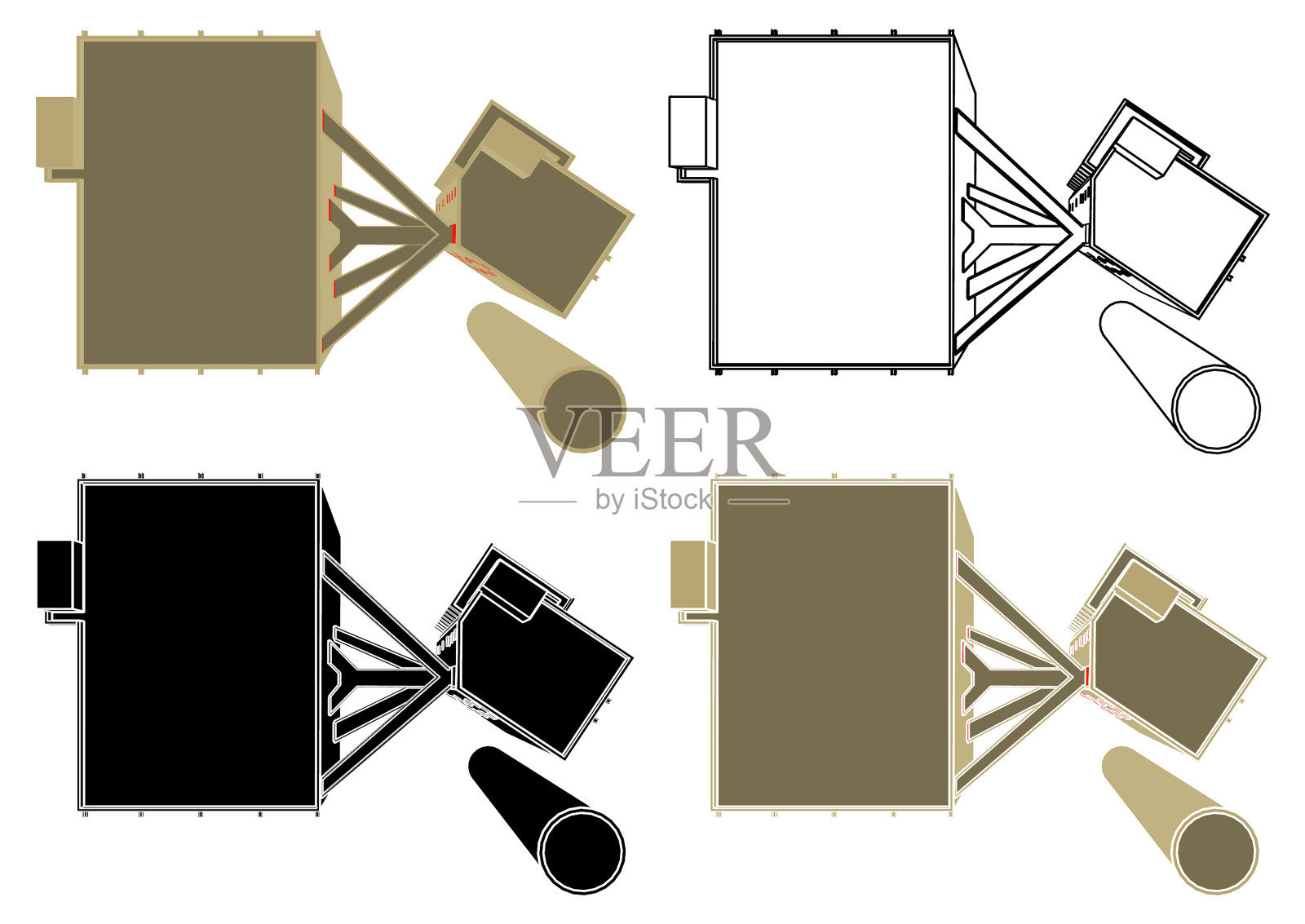 在巴西圣保罗的Sesc pompeia顶视图插画图片素材