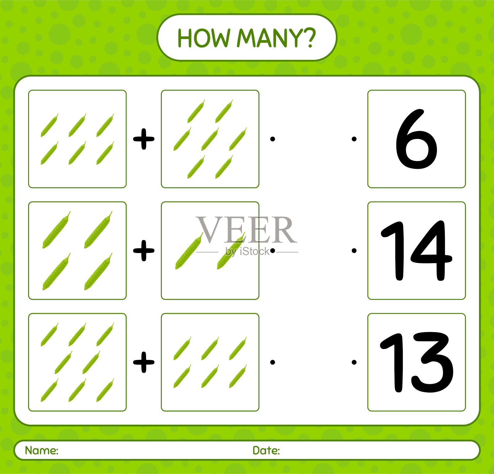 跟佩泰有多少个数数游戏。学龄前儿童的工作表，儿童活动表，可打印的工作表插画图片素材