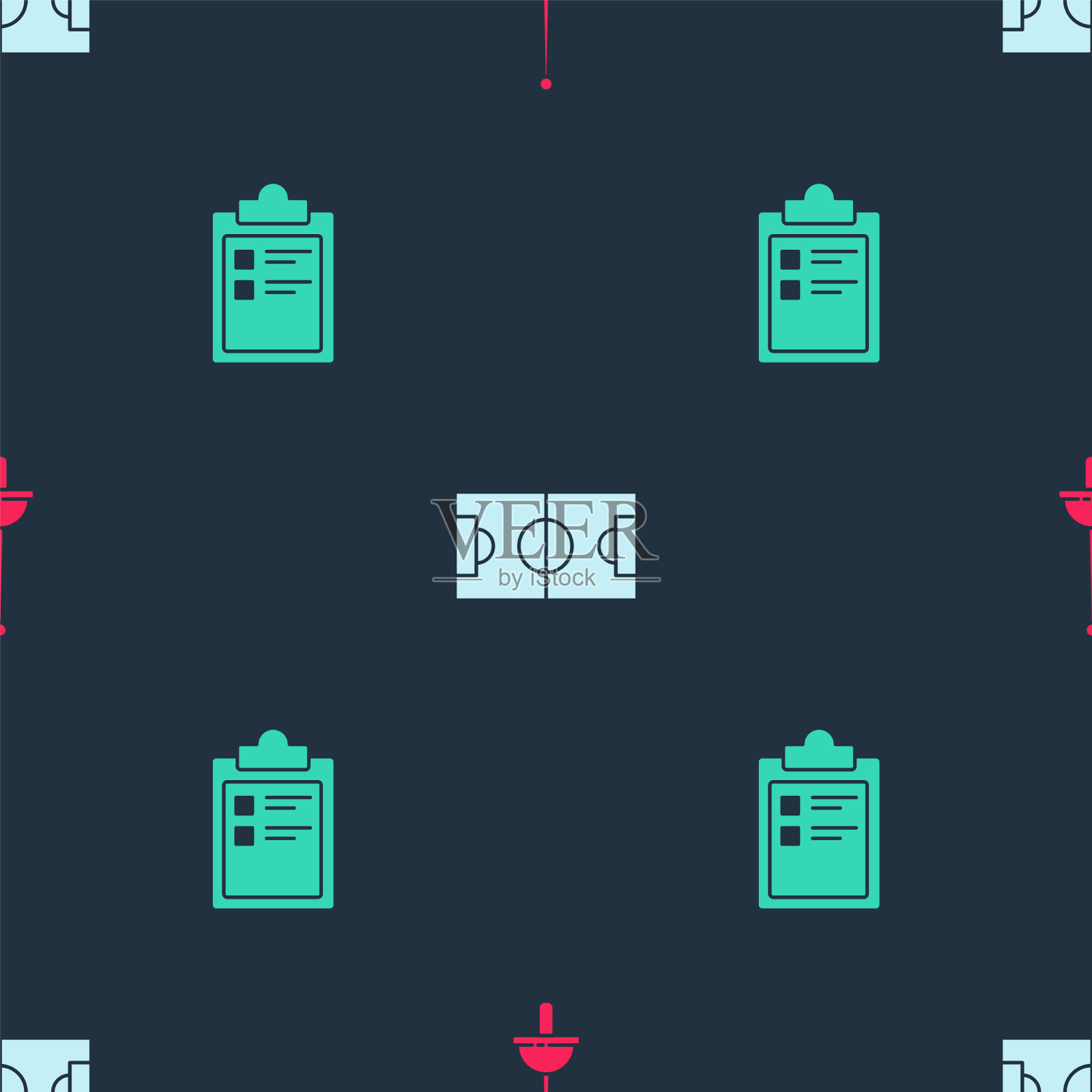 设置击剑足球或足球场地和运动图标素材