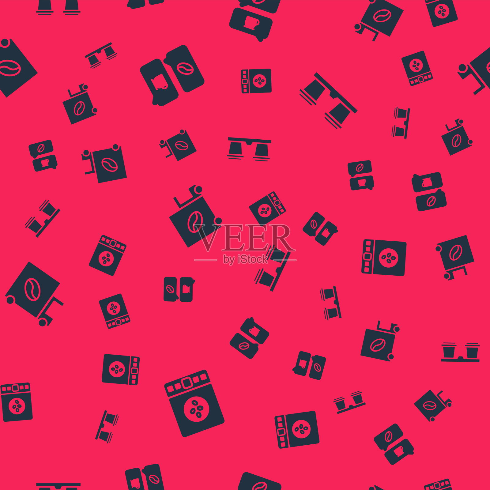 设置咖啡电子秤和咖啡秤图标素材