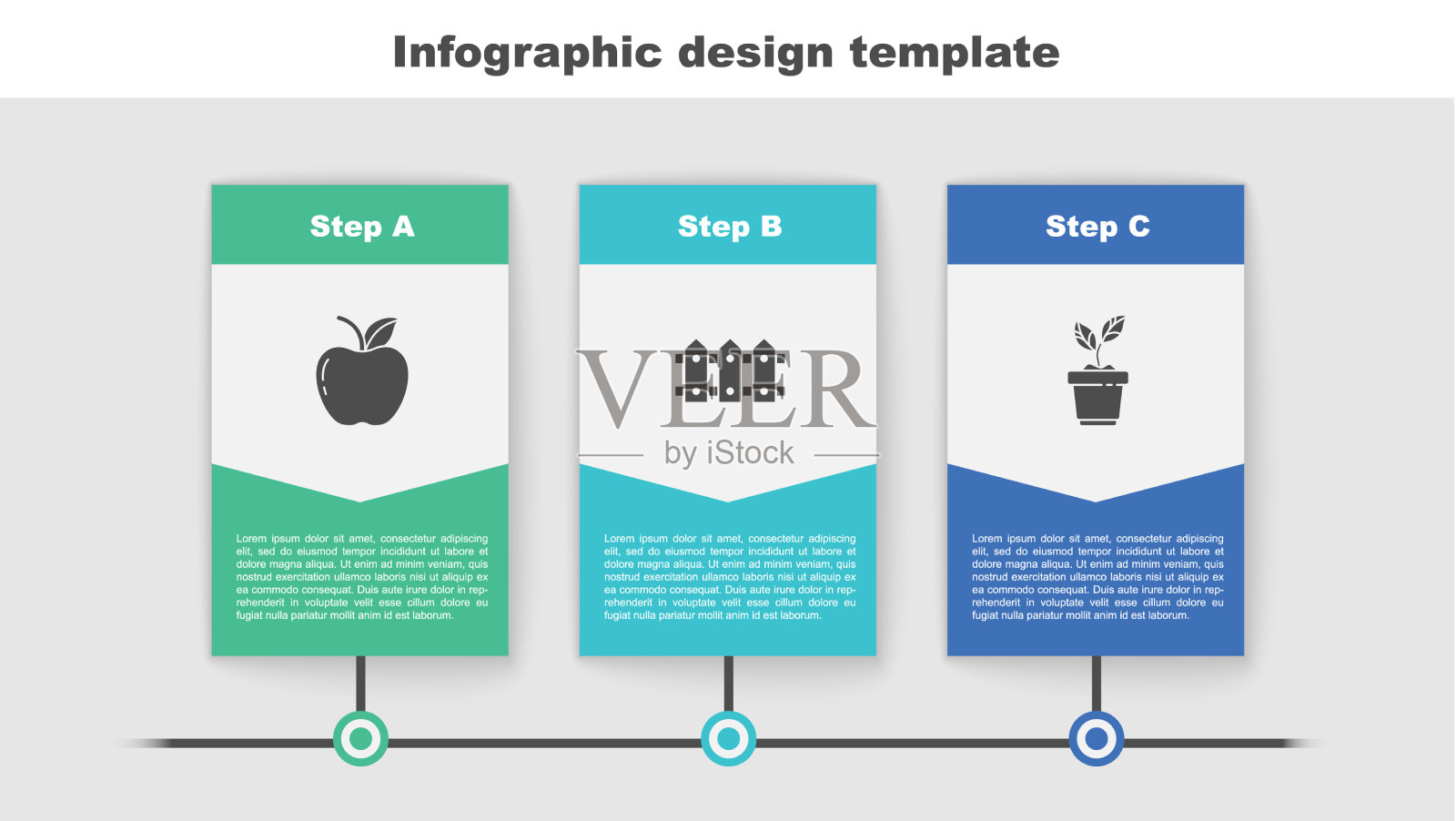 设置苹果花园篱笆木制和植物在花盆插画图片素材