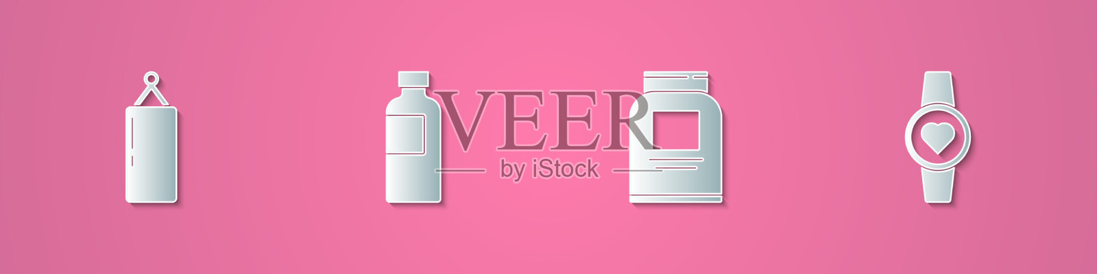 设剪纸沙袋健身运动振动筛图标素材