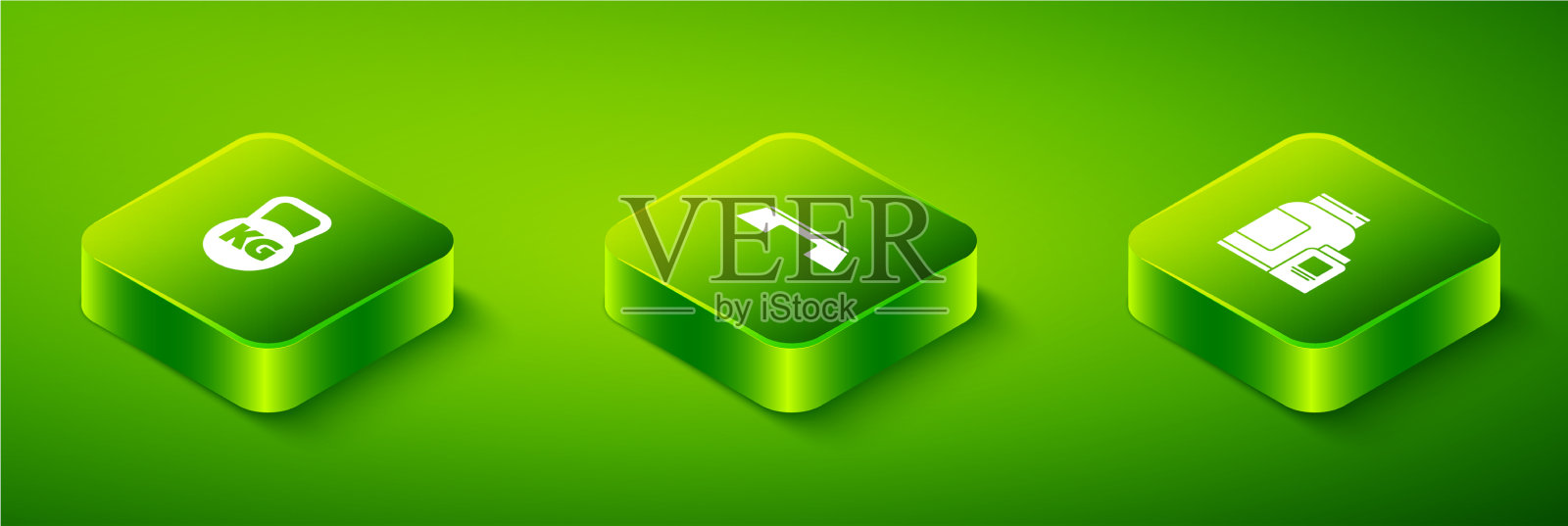 设置等距台阶和运动营养平台图标素材