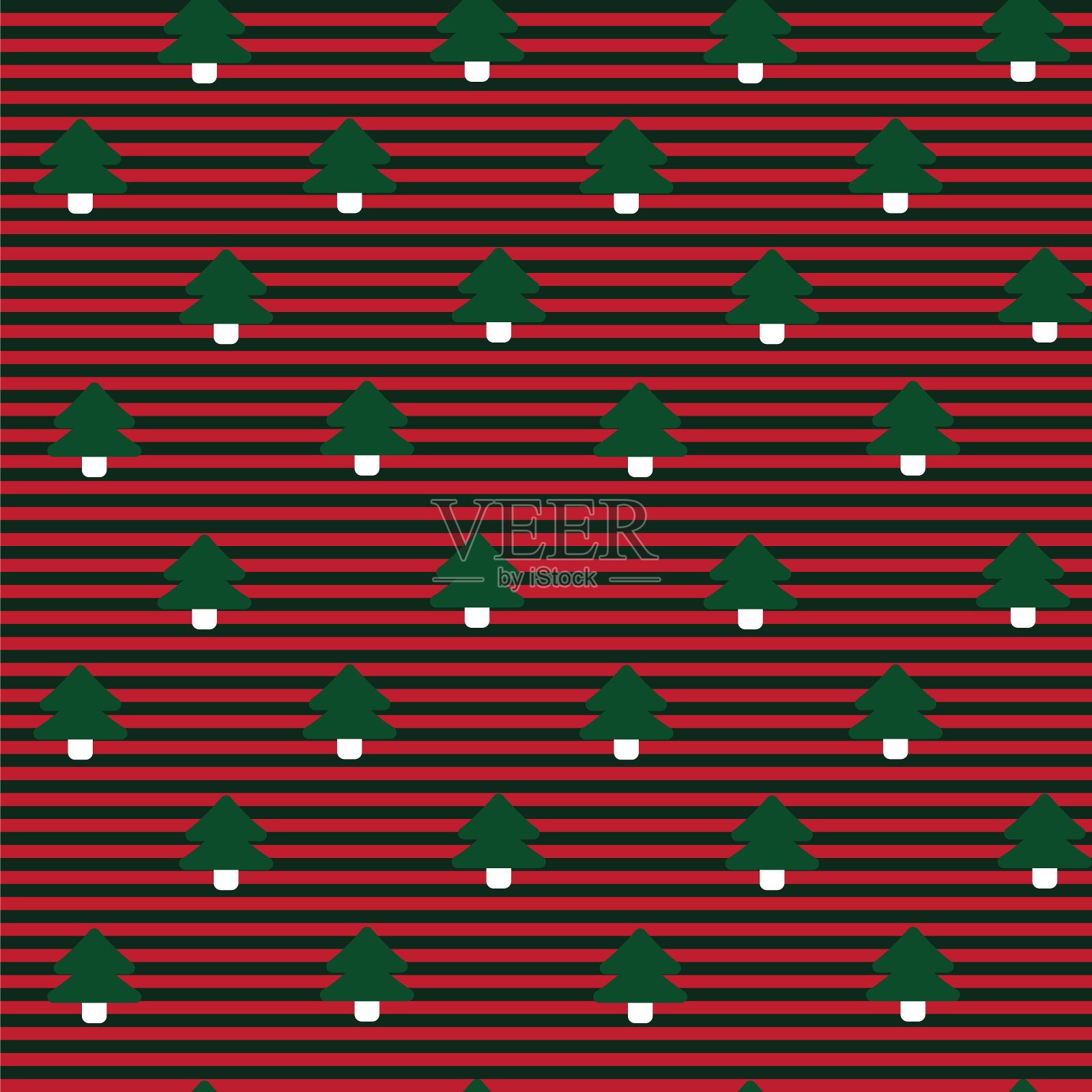 圣诞树无缝图案设计插画图片素材