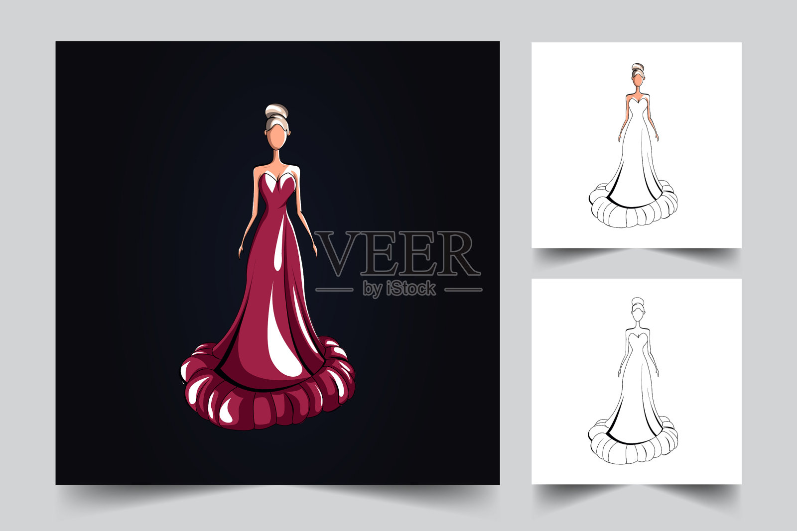 女孩时尚艺术品插画图片素材