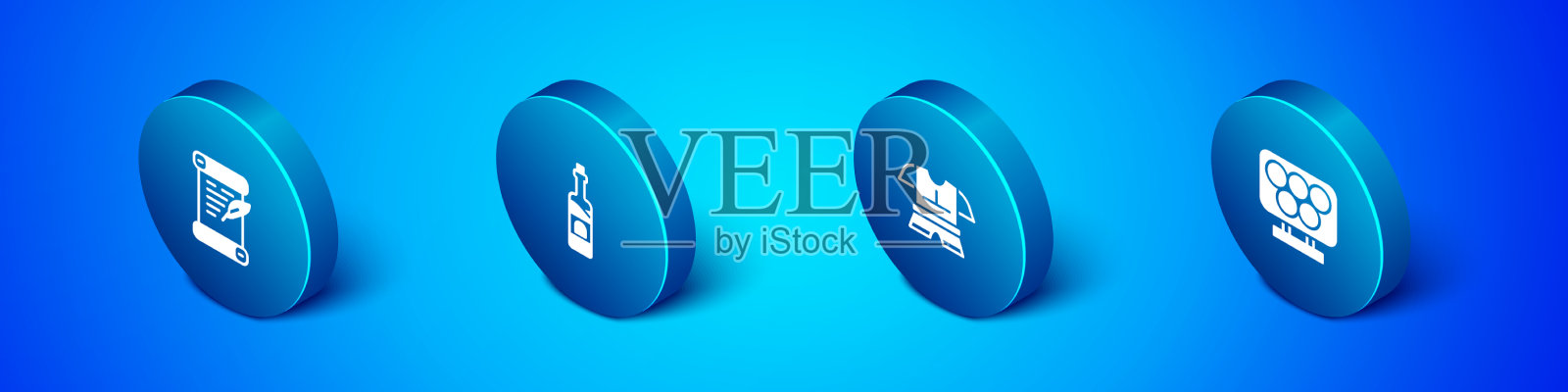 设置等距法令羊皮纸卷轴体图标素材