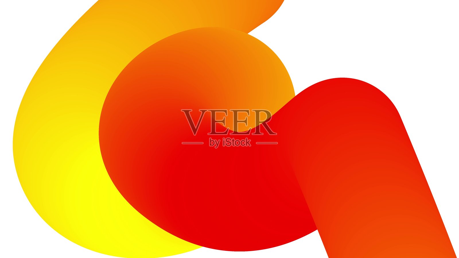 美丽的梯度与深浅的红黄色沿着优雅的扭曲线或管道。美丽的现代平面设计背景的液体梯度。三维渲染照片摄影图片