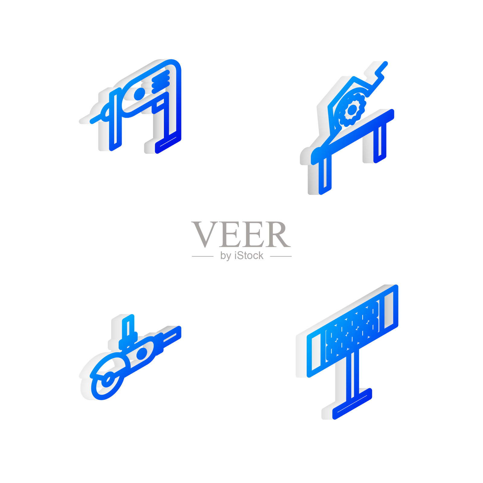 设置木制品等距线台式锯图标素材