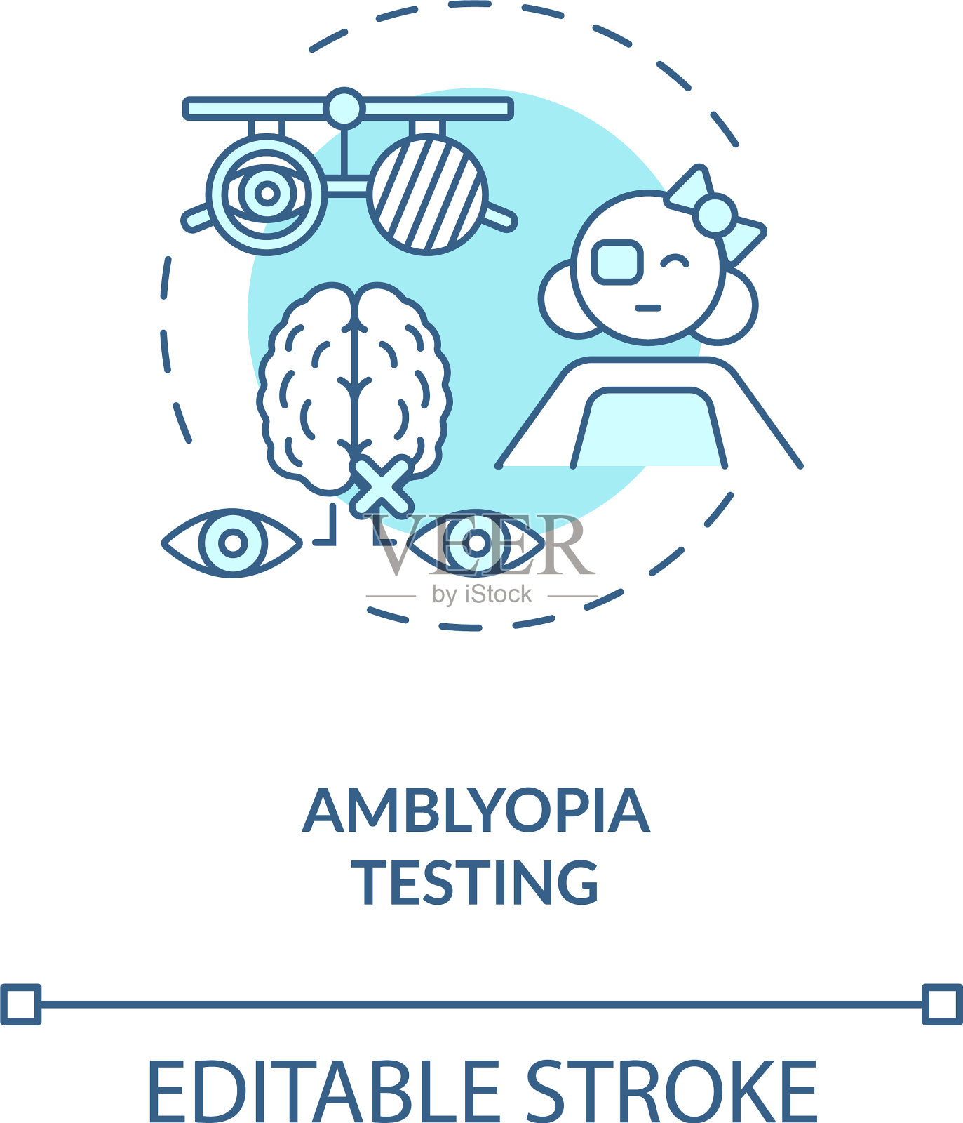 弱视测试概念图标插画图片素材