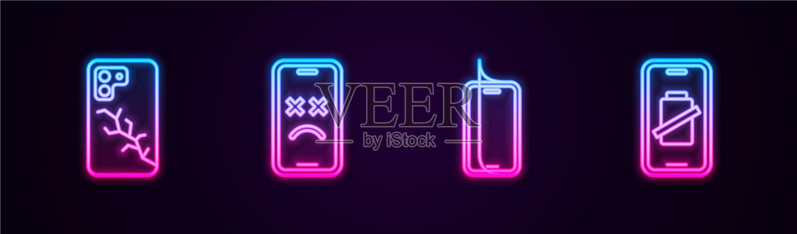 设线移动与破屏死机移动插画图片素材