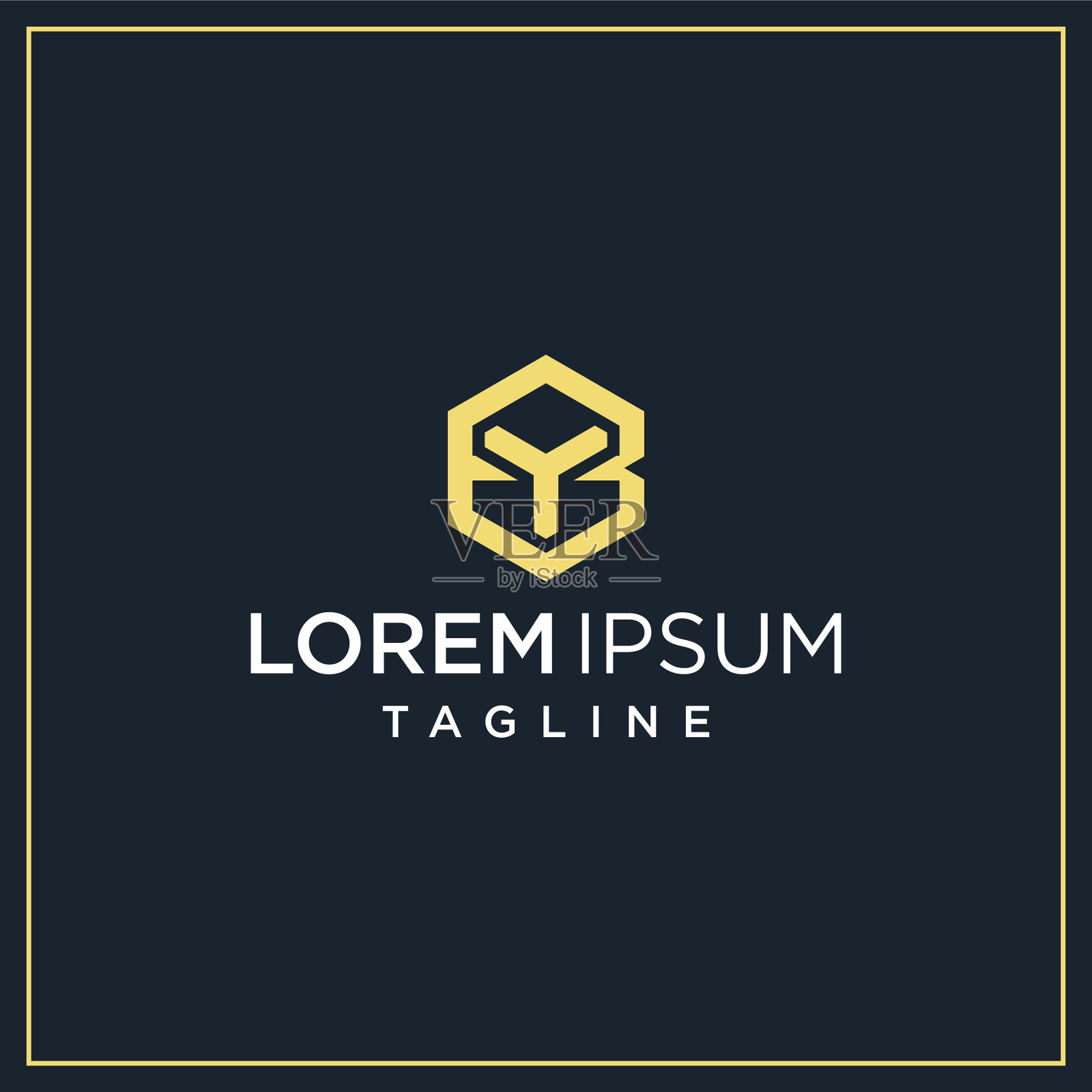 或者是yb六边形标志插画图片素材