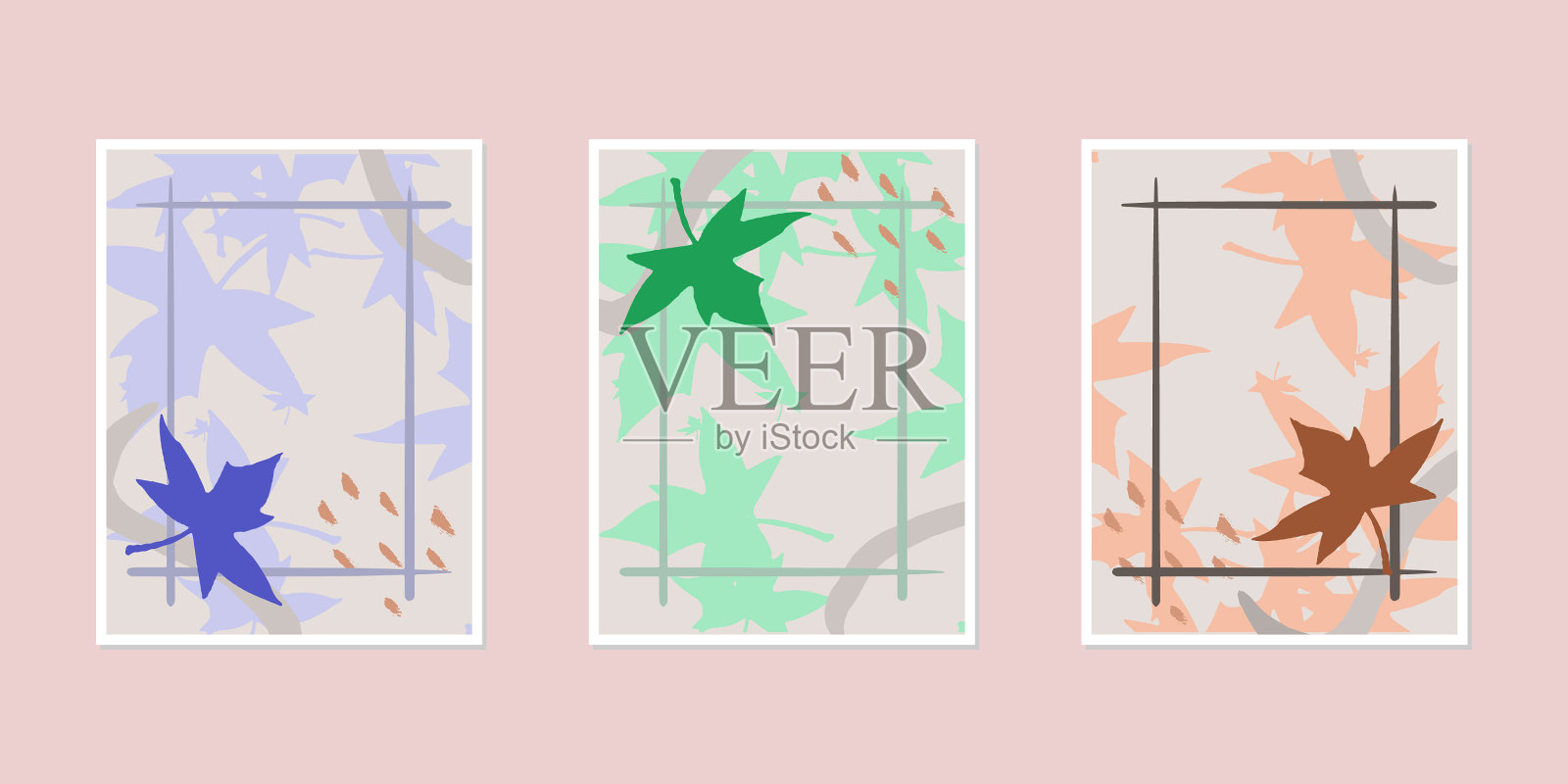 一套手绘海报的主题插画图片素材