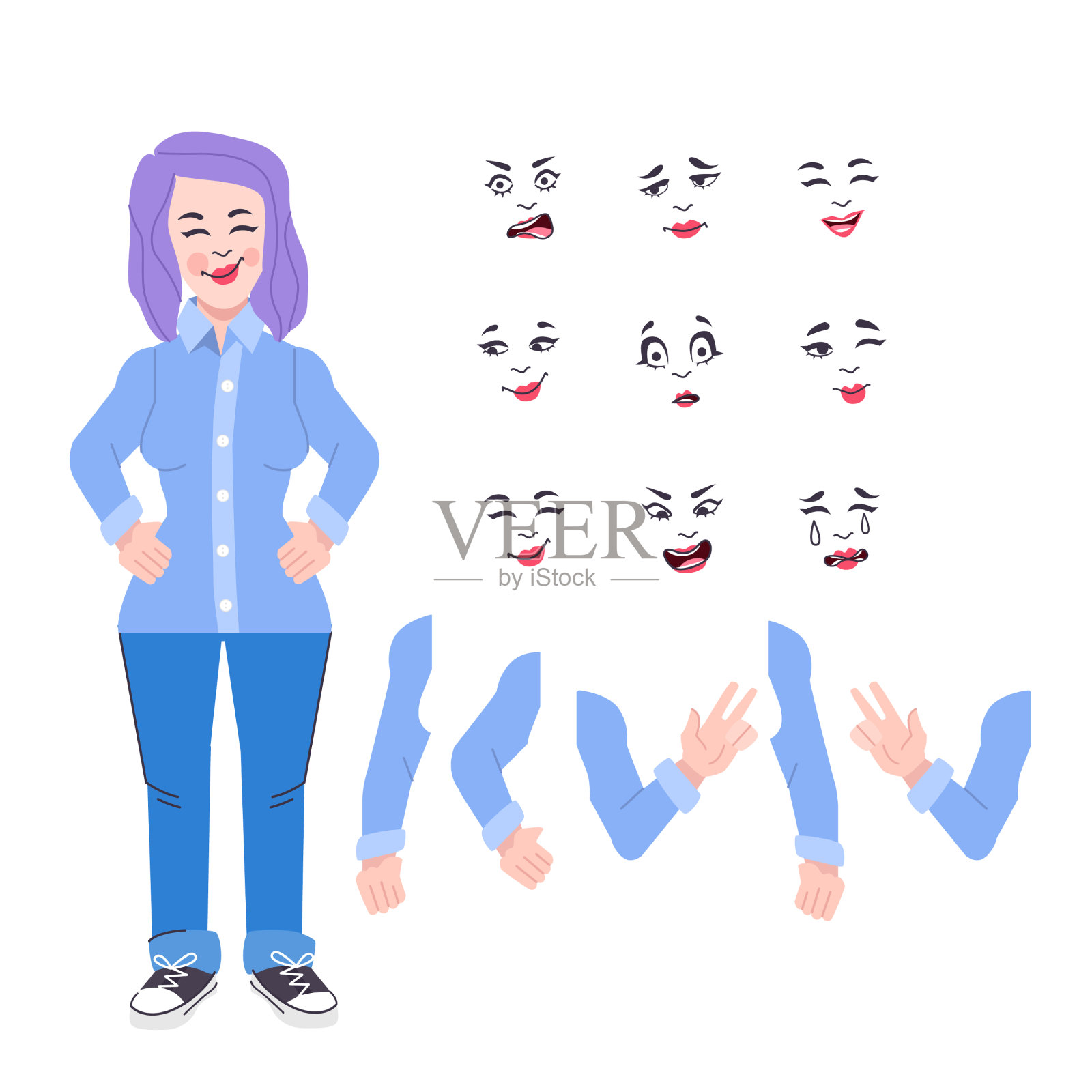 收集各种姿势和情绪插画图片素材