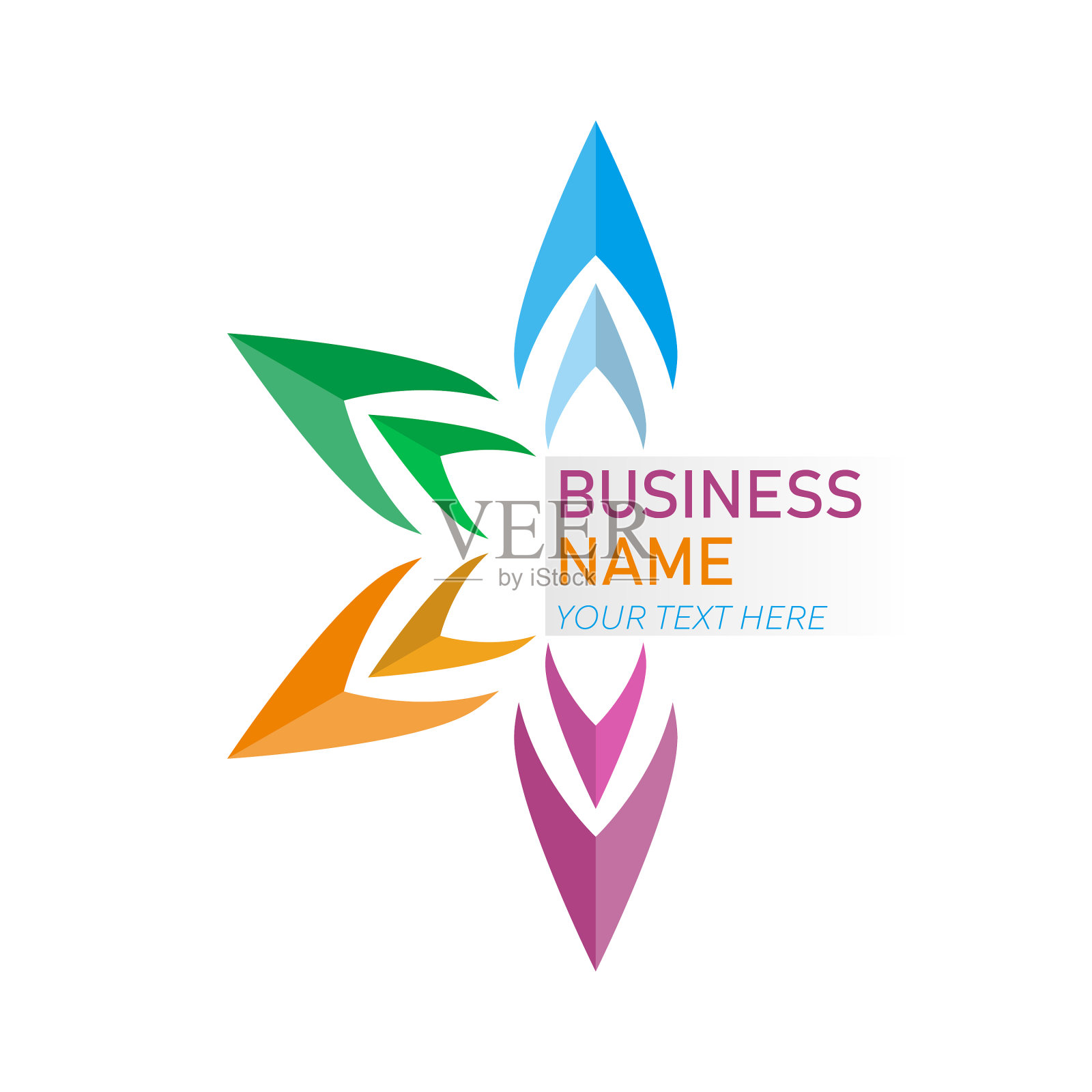 抽象花卉模板，用于标识、会徽品牌图标素材