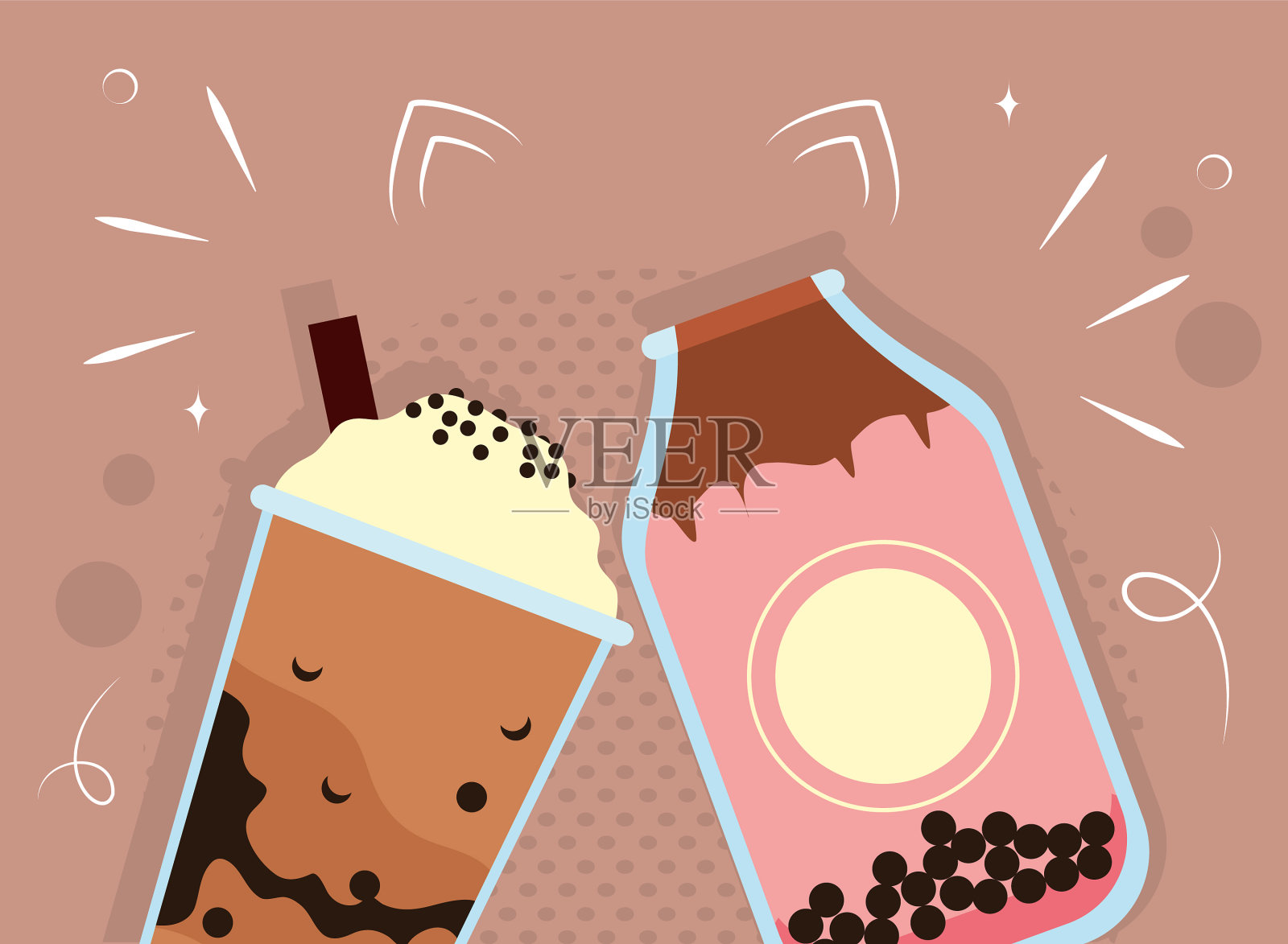 咖啡粉饮料插画图片素材