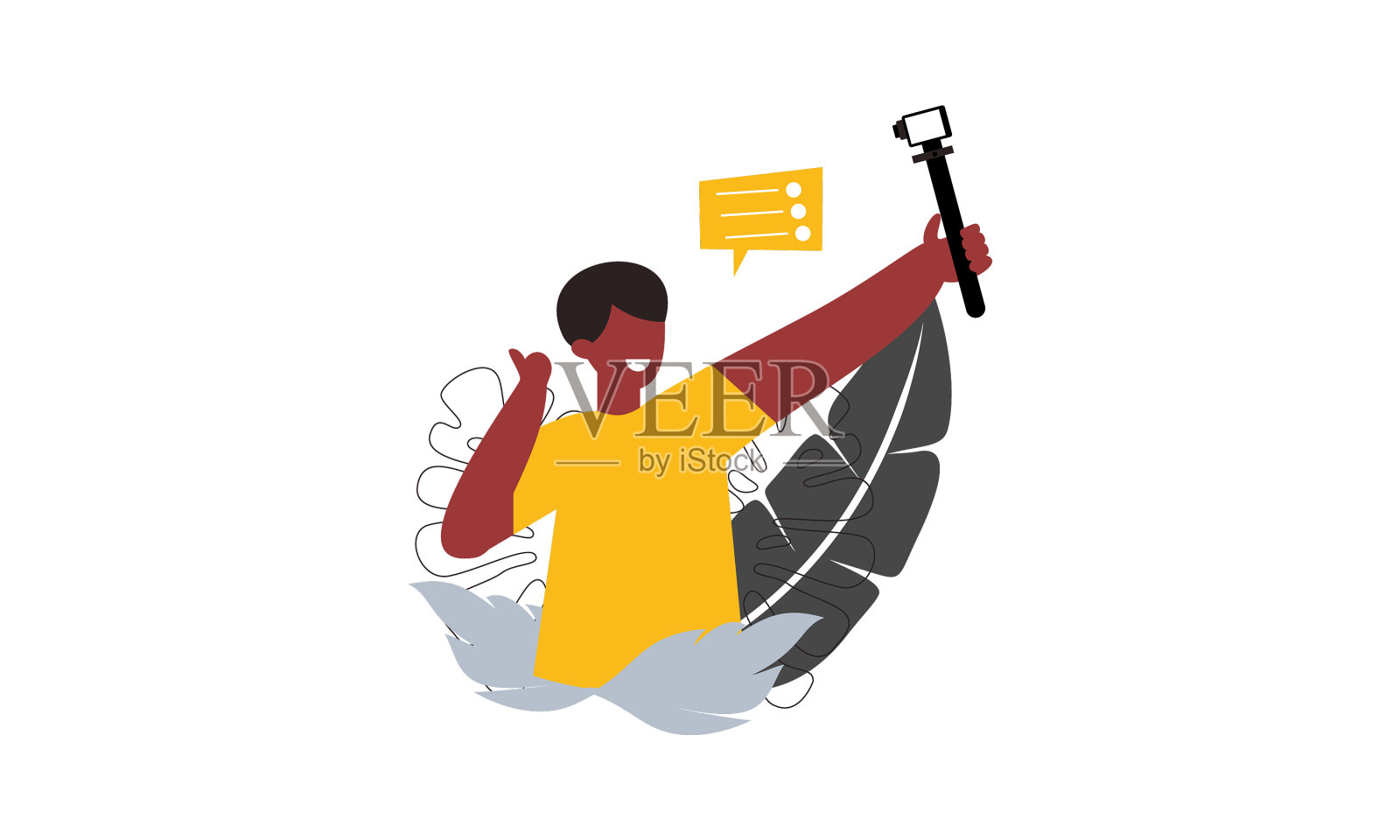 网络博主、短视频博主或内容制作者被孤立插画图片素材