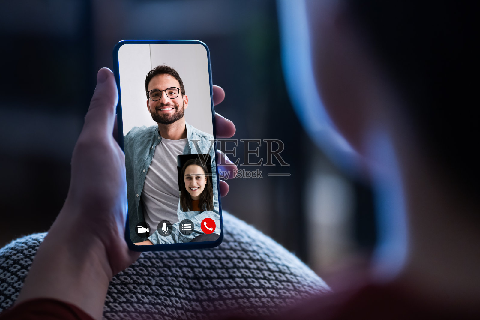 网上约会视频电话会议照片摄影图片