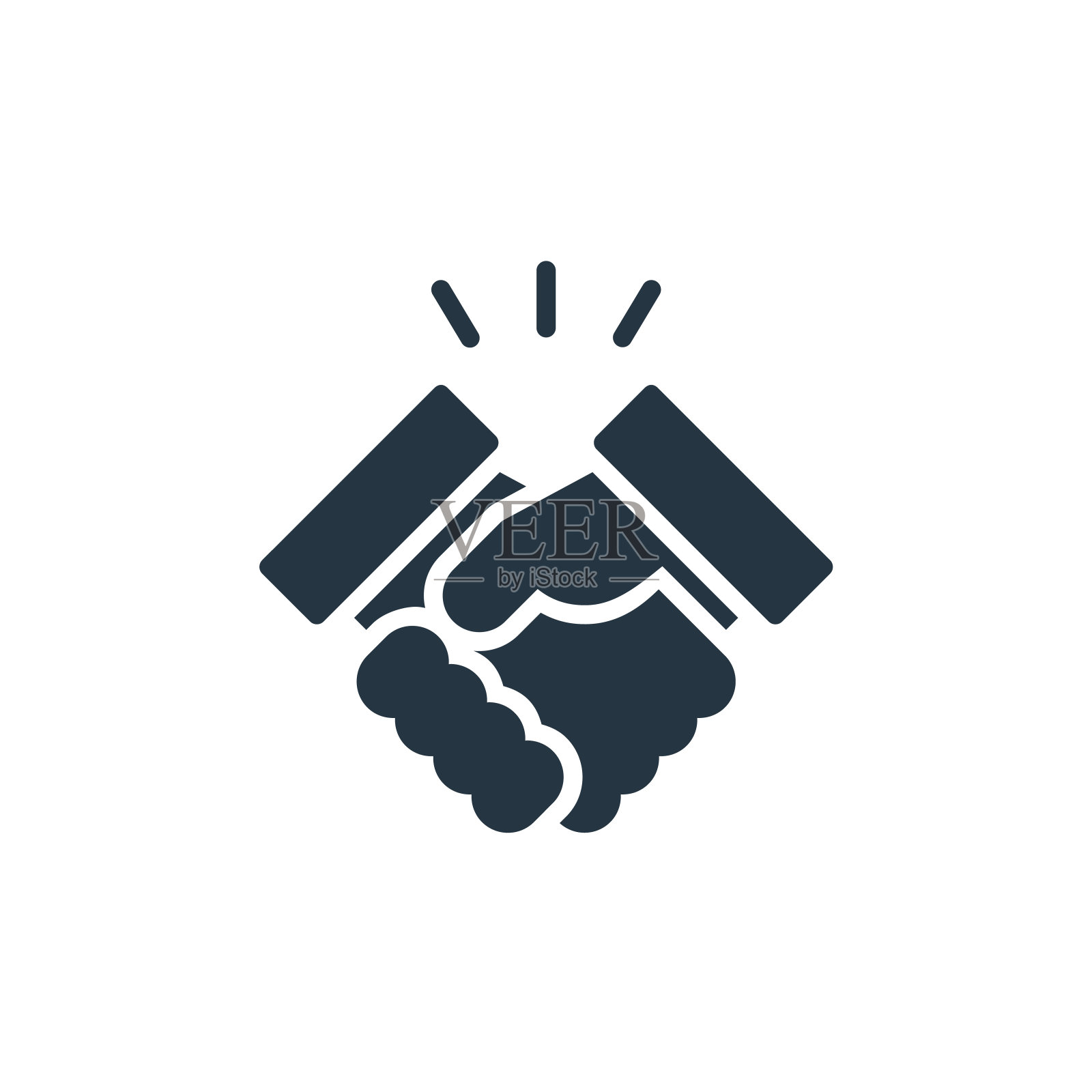 握手图标。字形握手图标，用于网站设计和移动，应用程序开发，打印。握手图标从填充业务集合孤立的白色背景。插画图片素材