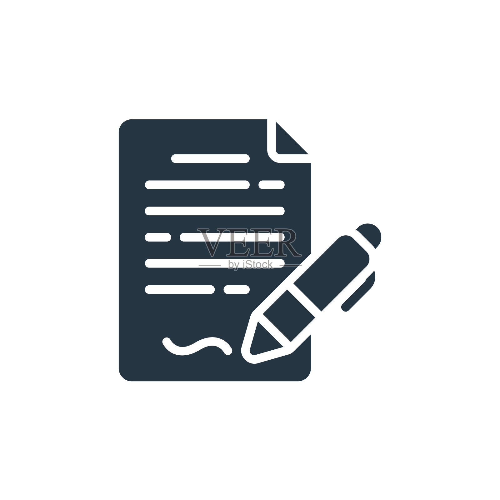 合同图标。字形合同图标，用于网站设计和移动，应用程序开发，打印。合同图标从填补业务收集孤立在白色背景..插画图片素材