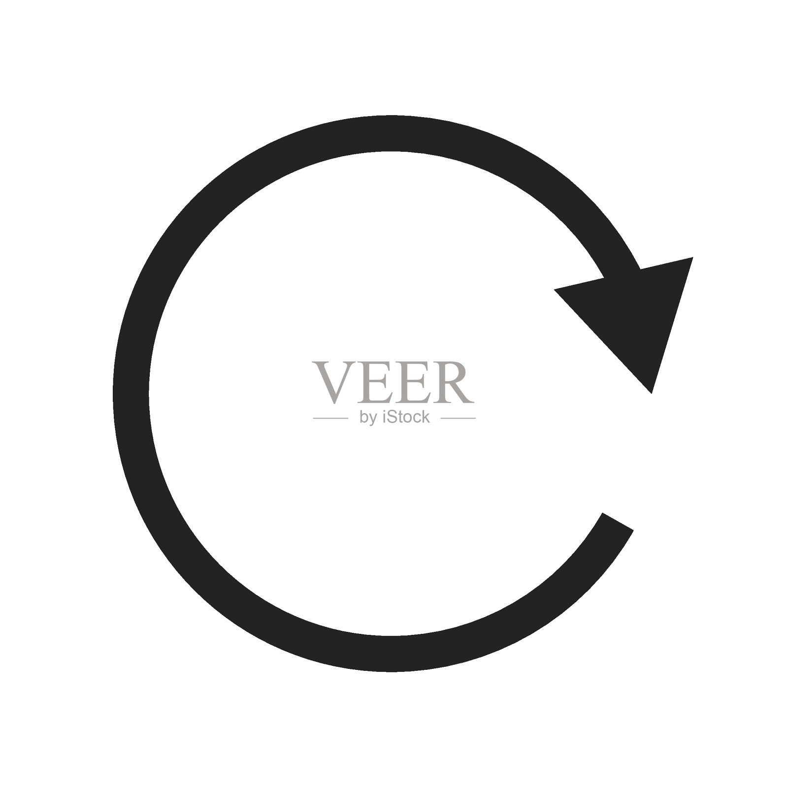 圆箭头。向量的元素。黑色加载符号。插画图片素材