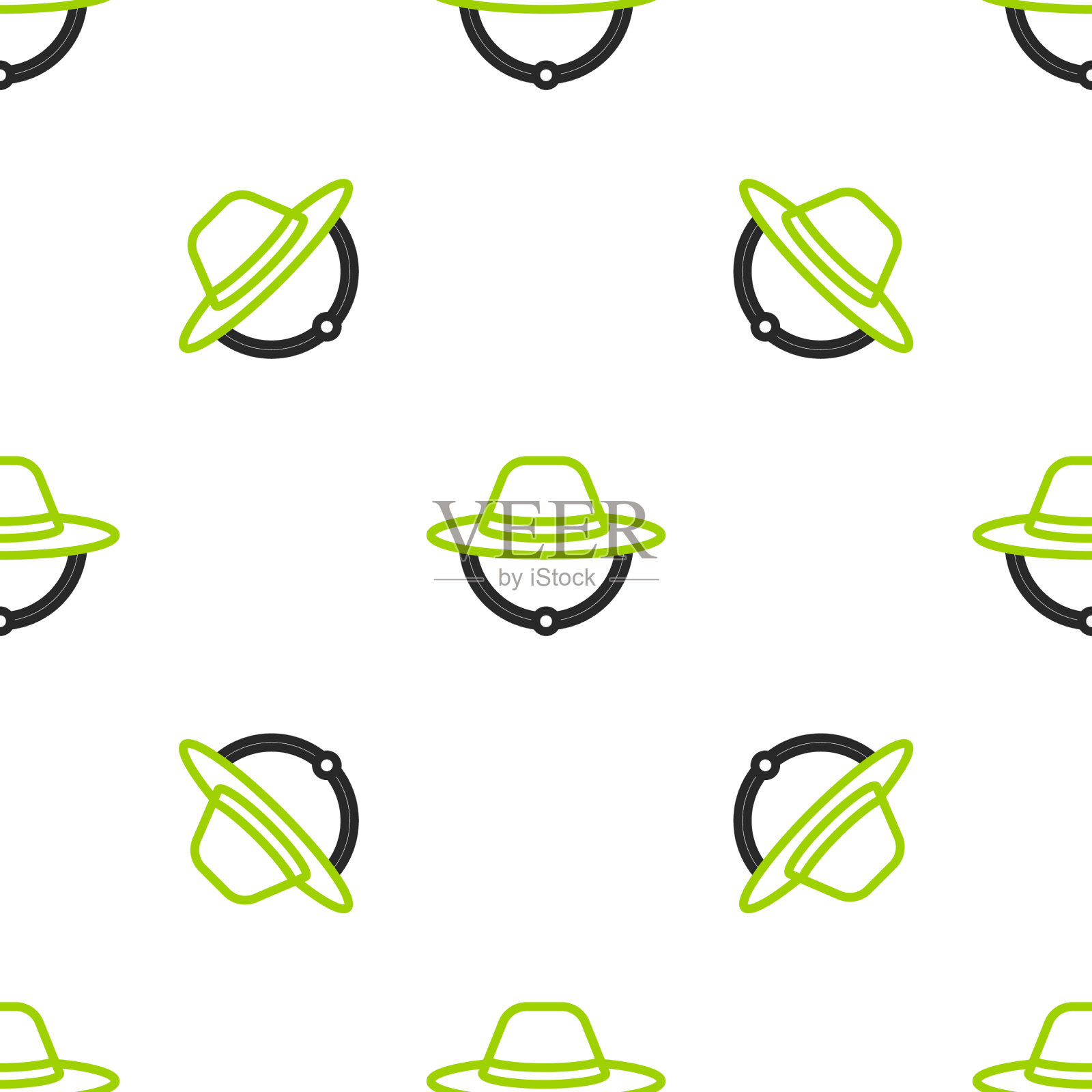 线露营帽图标隔离无缝图案上插画图片素材