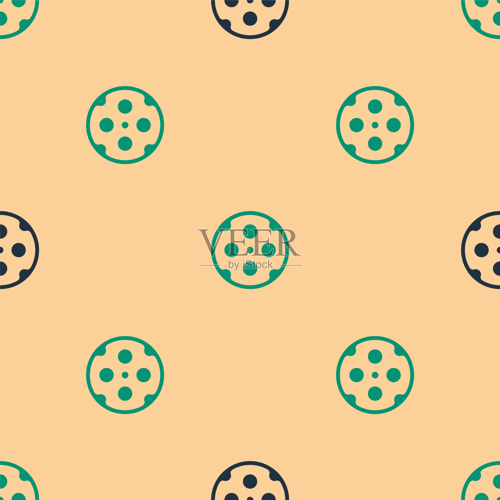 绿色和黑色左轮手枪圆筒图标孤立插画图片素材