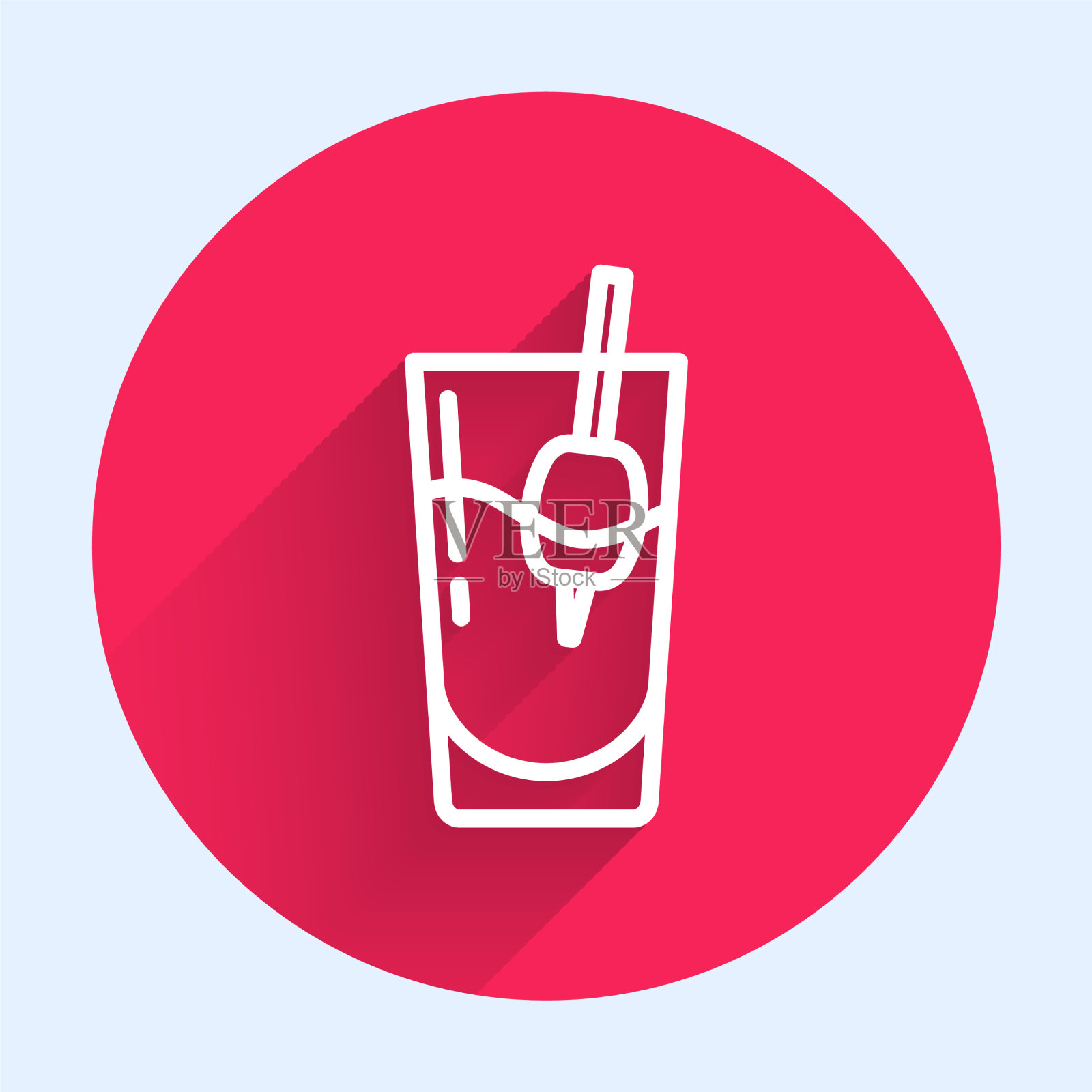 白线鸡尾酒血腥玛丽图标孤立与插画图片素材