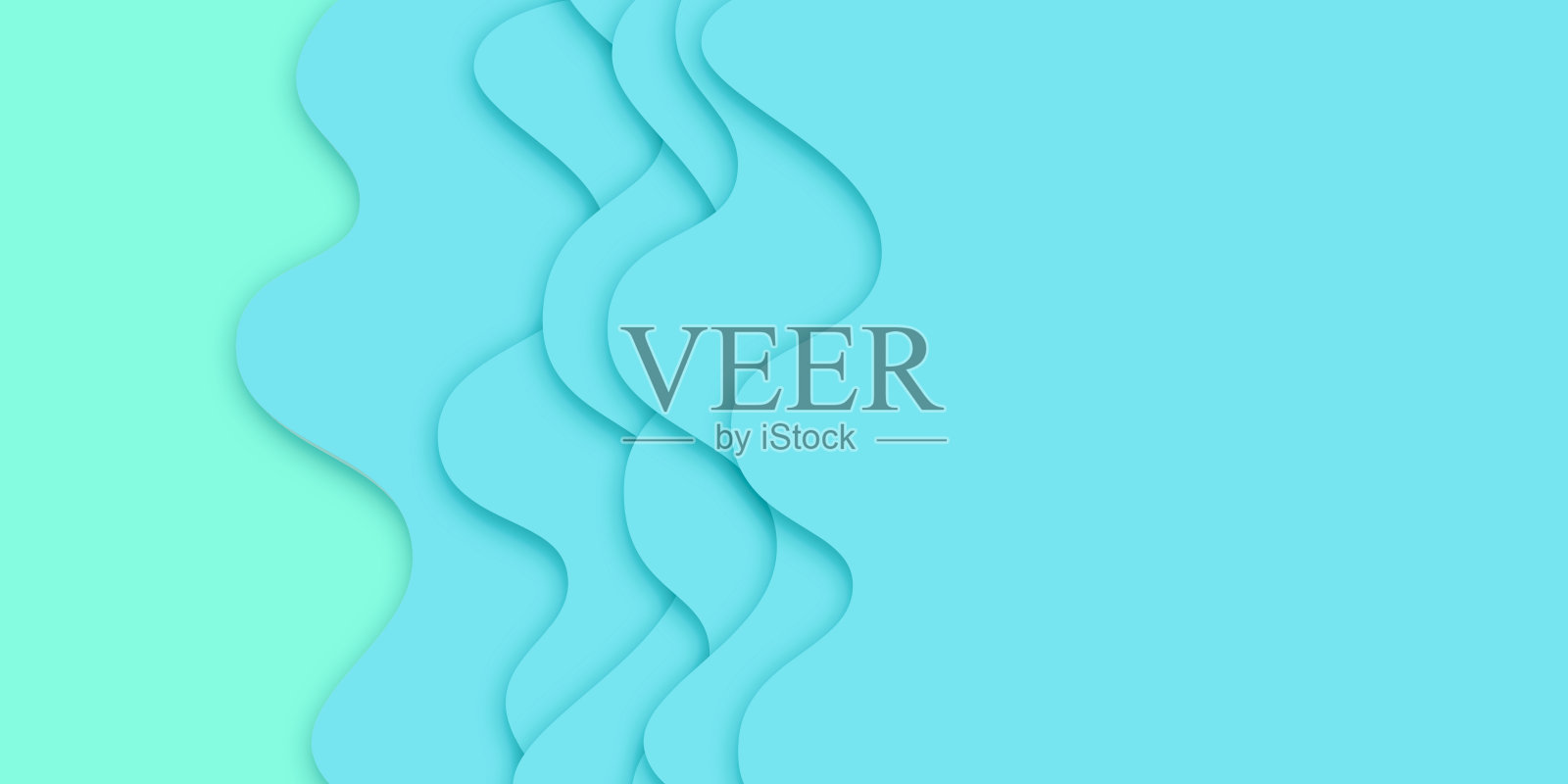 波浪抽象艺术纸纸雕刻背景纸层3d插图照片摄影图片