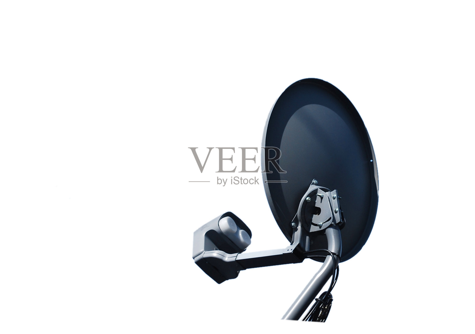 白底抛物线、卫星、磁盘网络照片摄影图片