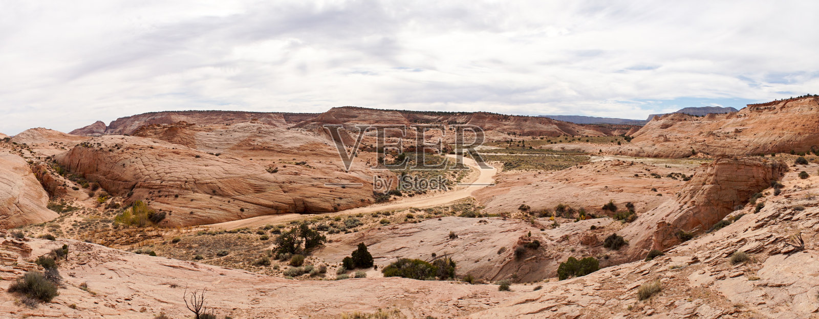 美国犹他州附近干燥的沙漠环境中的埃斯卡兰特槽峡谷。照片摄影图片