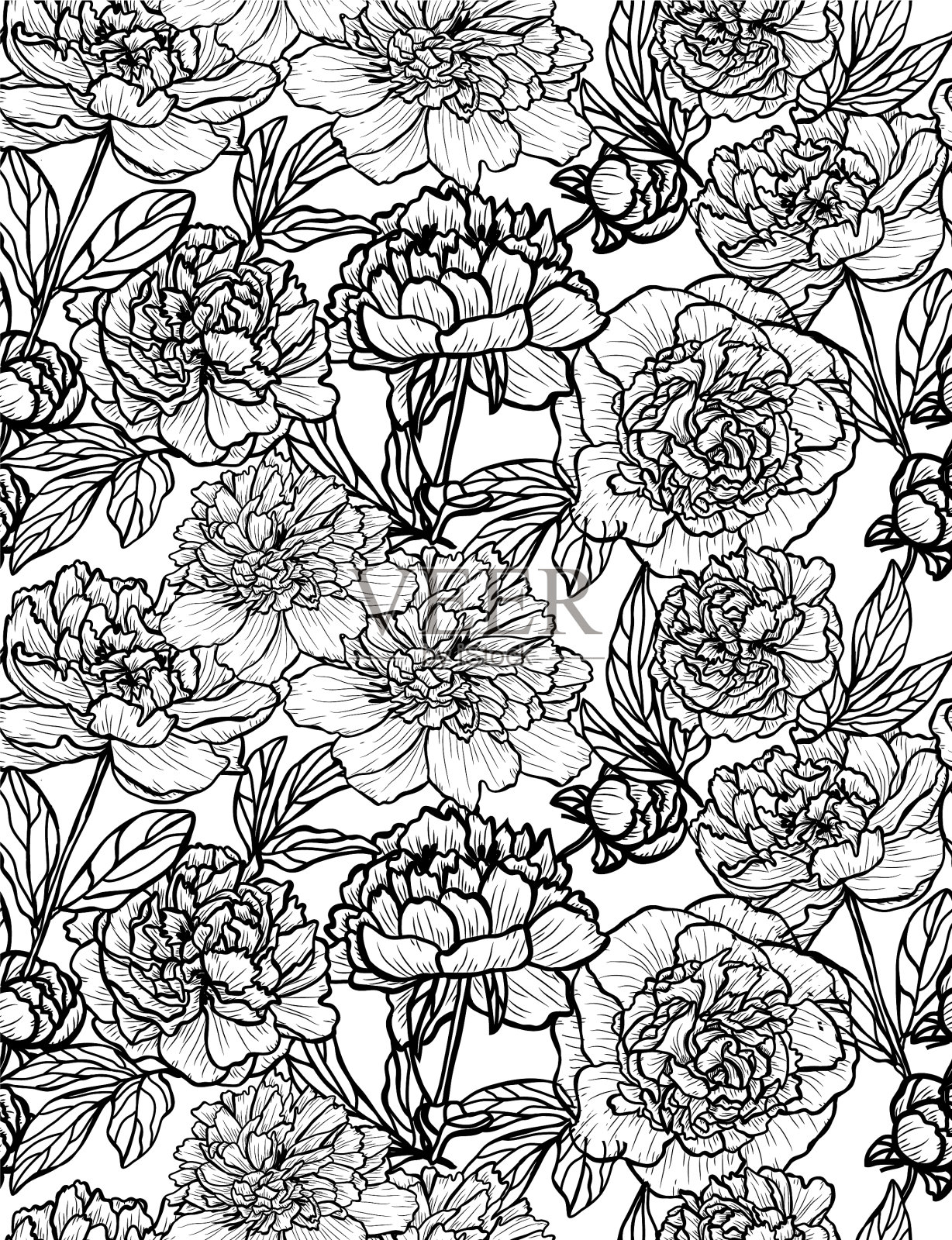 花卉无缝模式插画图片素材