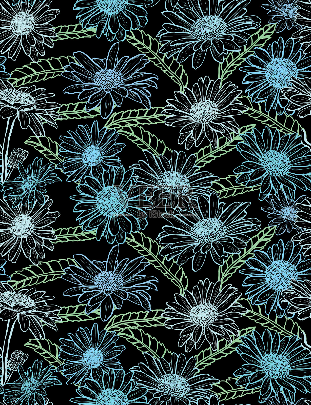 花卉无缝模式插画图片素材