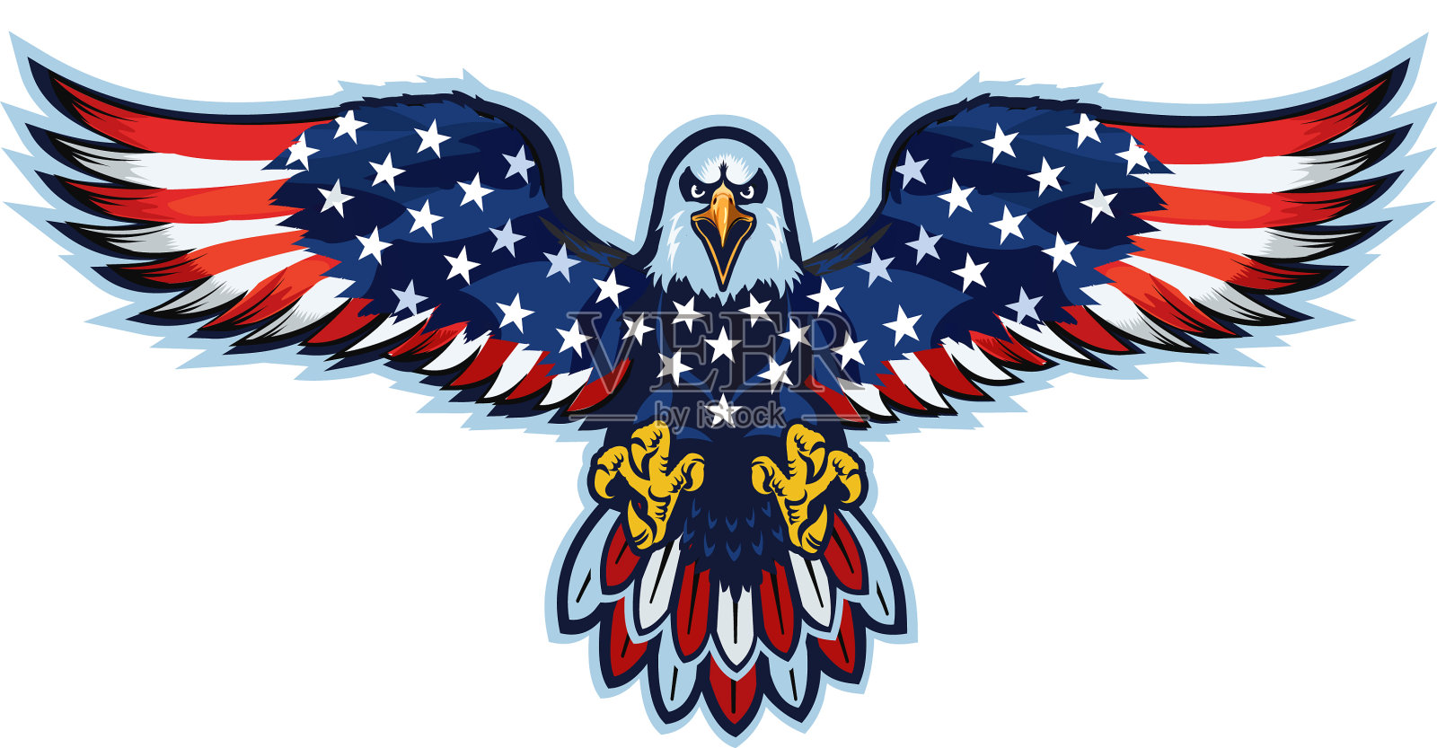 美国鹰和美国国旗设计元素图片