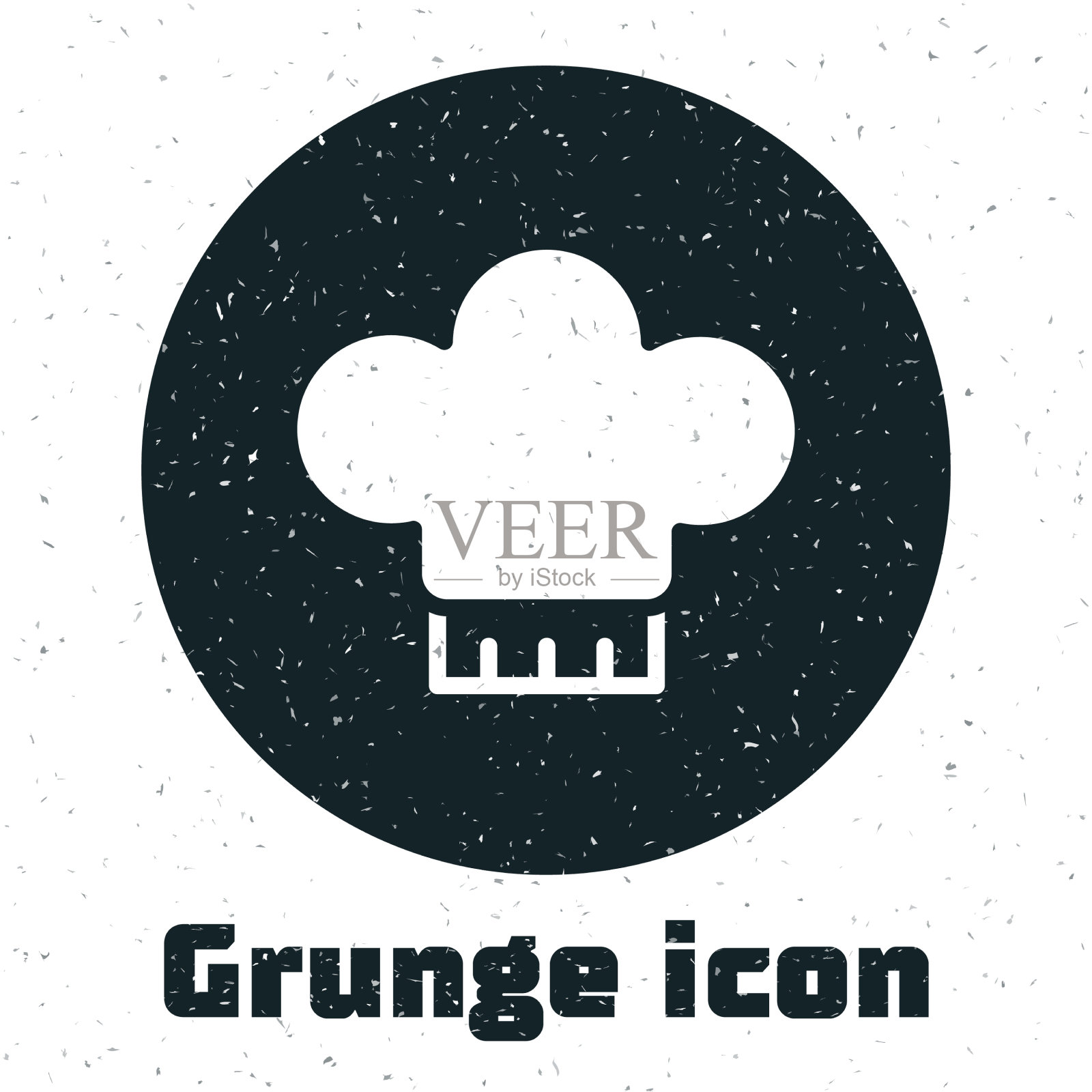 垃圾厨师帽图标孤立的白色背景插画图片素材